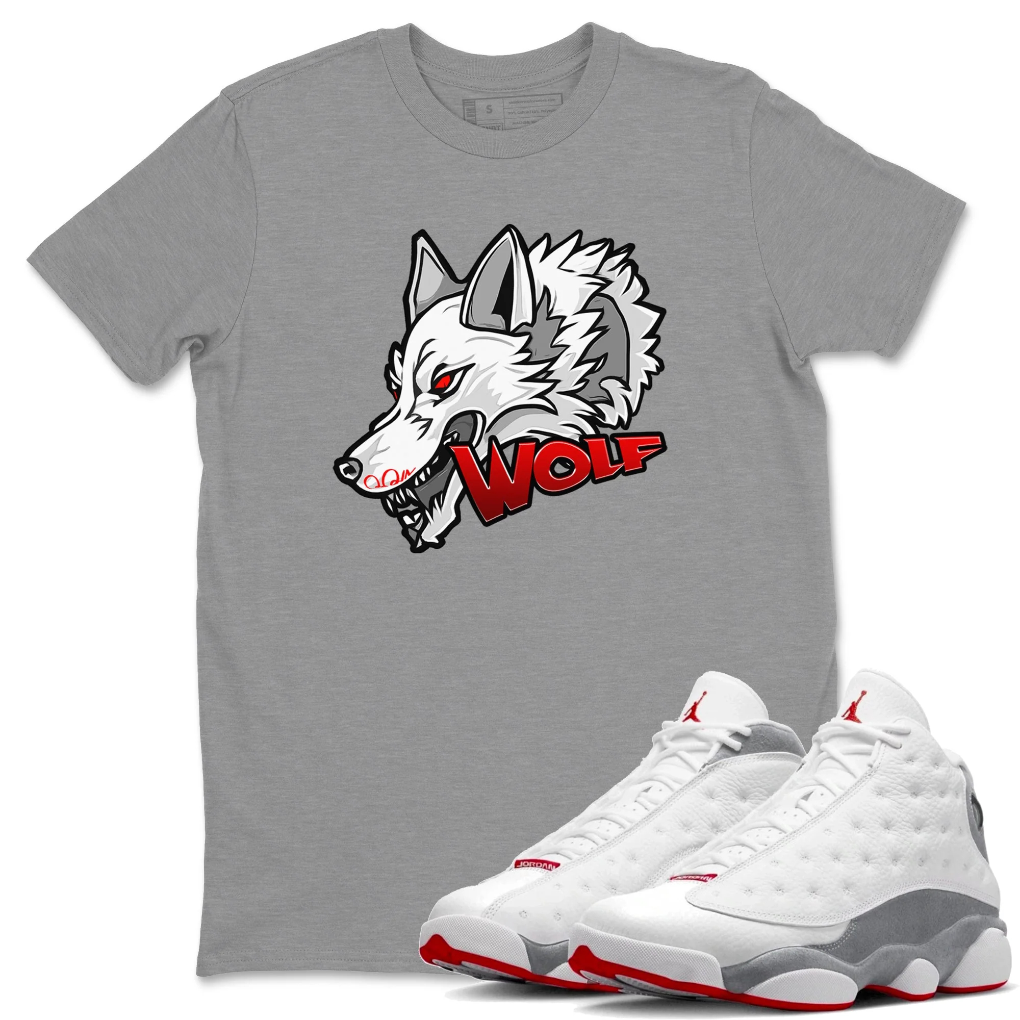 Wolf Head Unisex Tops - Air Jordan 13 Wolf Grey