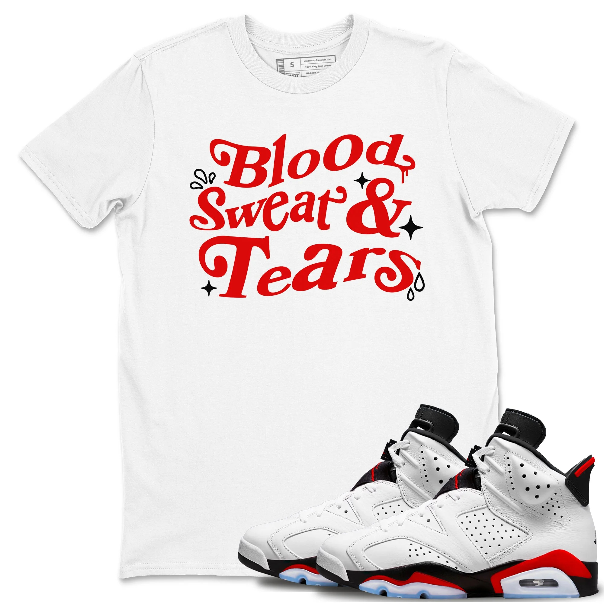 Blood Sweat Tears Sneaker Tees - Air Jordan 6 Fire Red