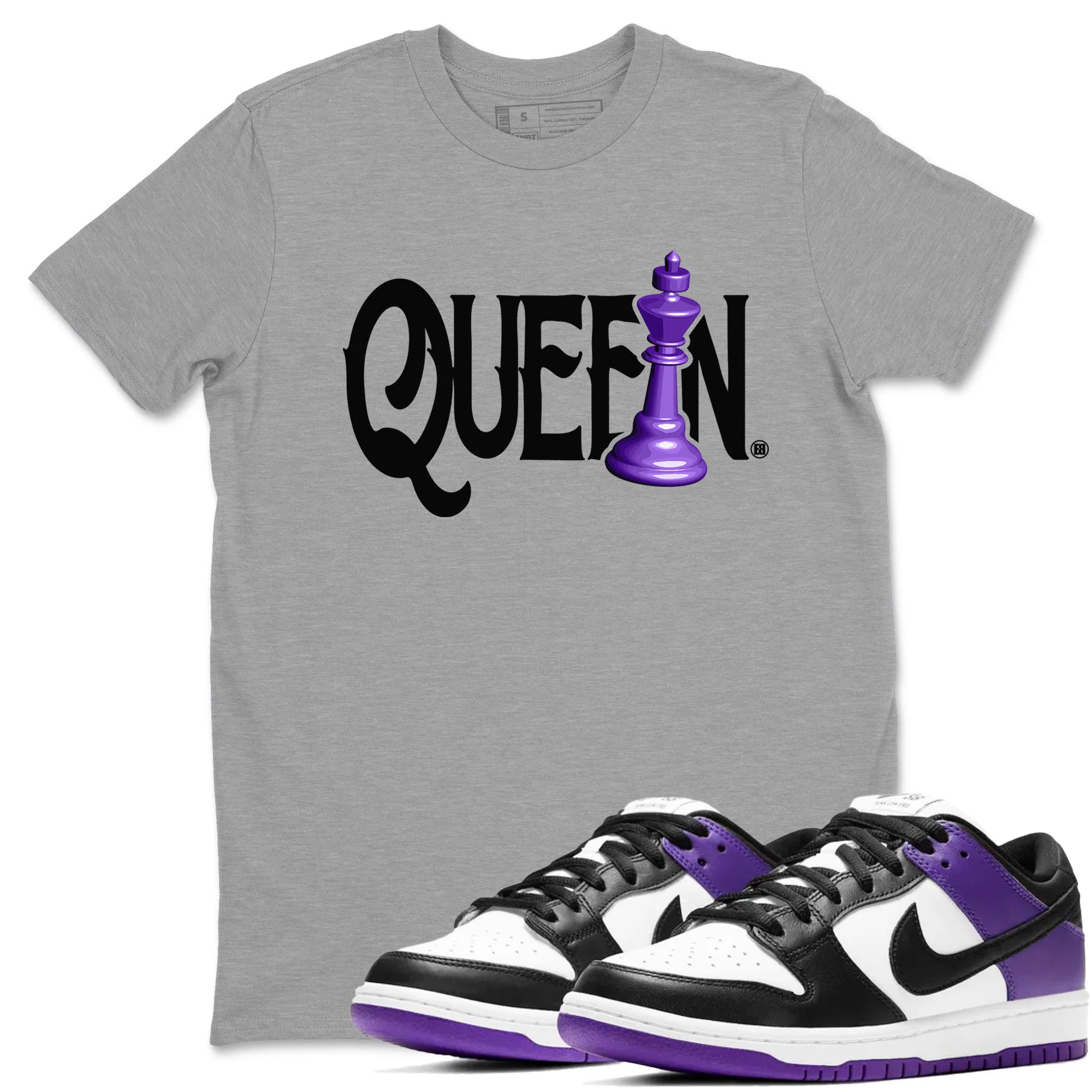 Chess Queen Sneaker Tees - Dunk Low Court Purple
