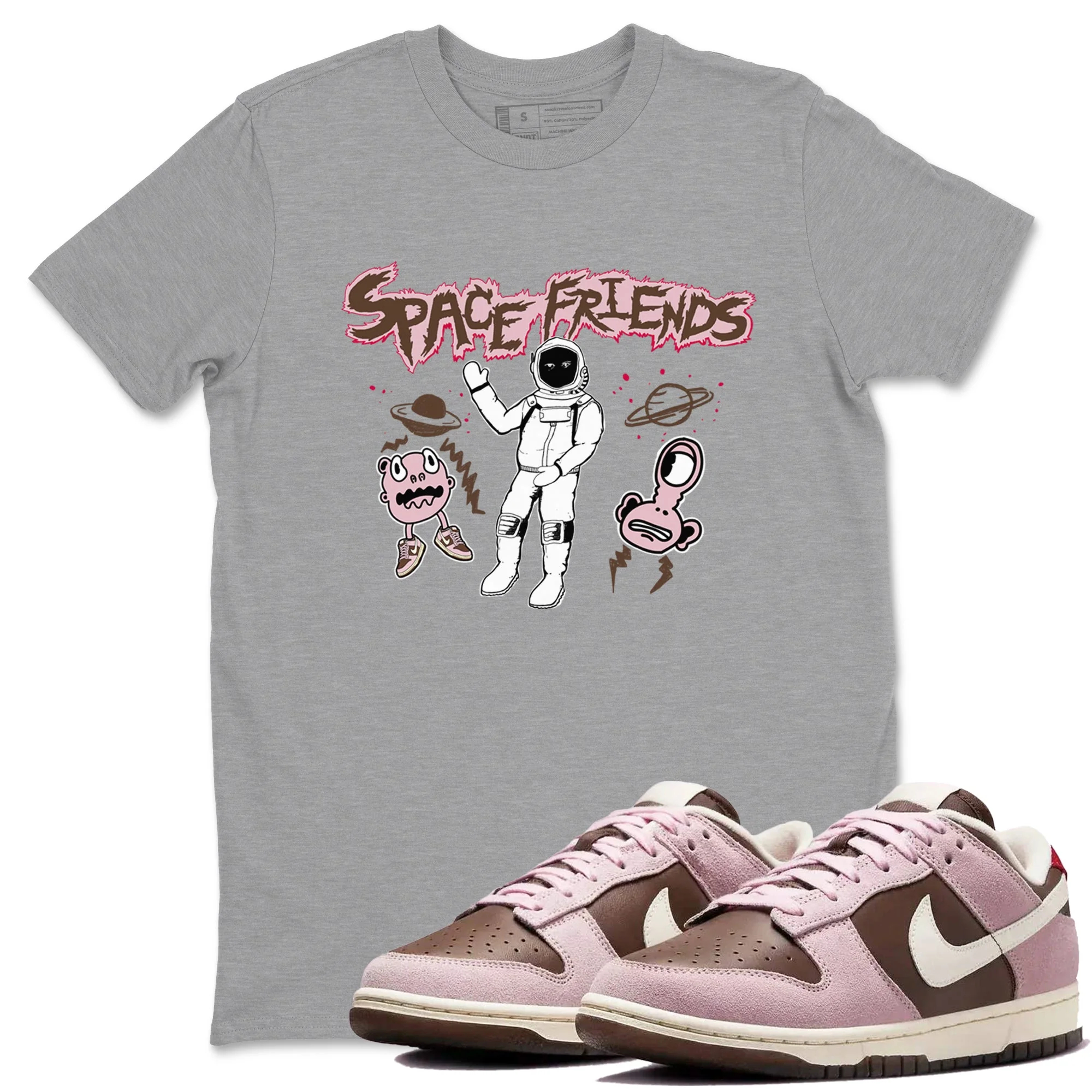 Space Friends Sneaker Tees - Dunk Cacao Wow And Pink Foam