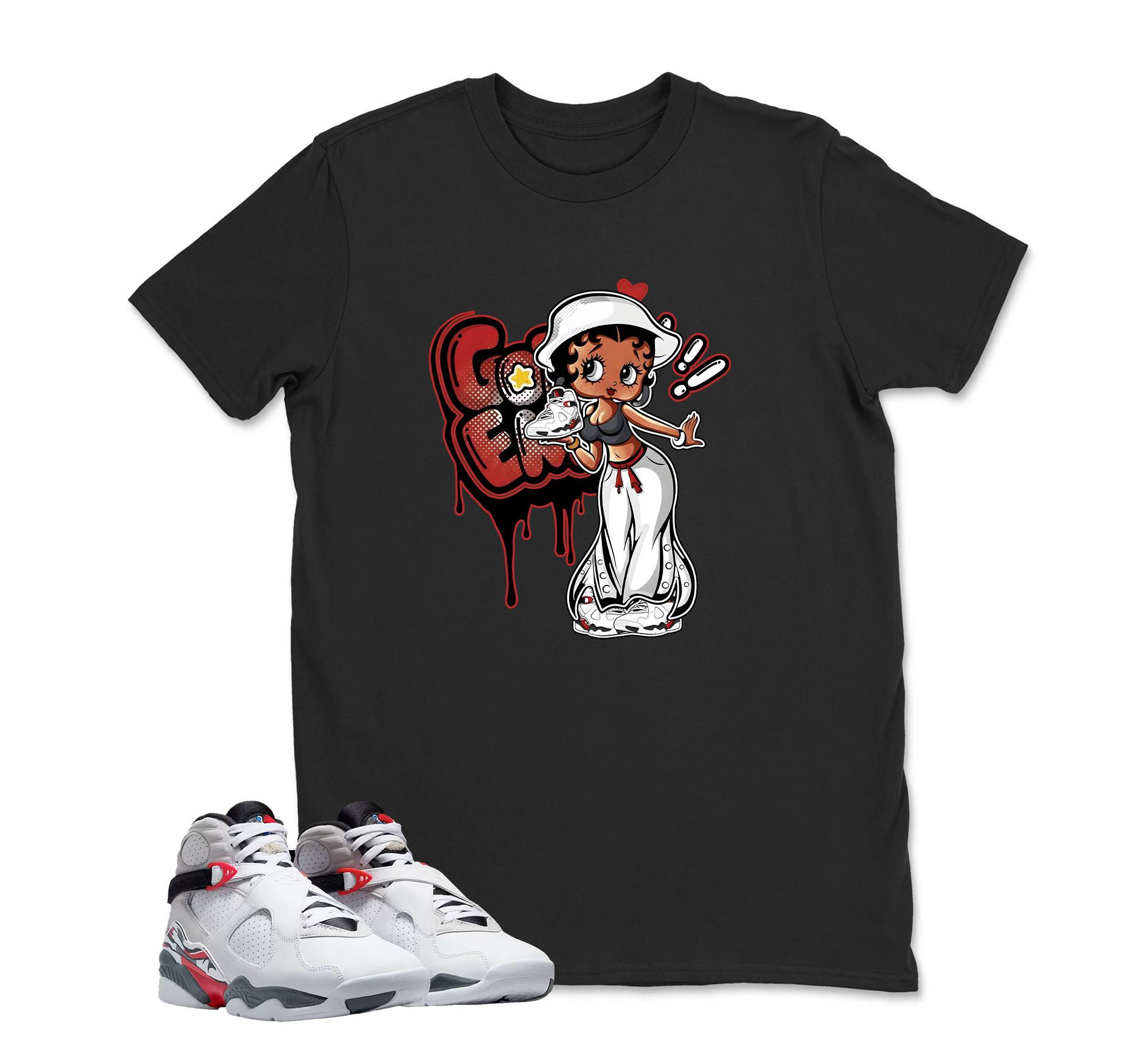 Jordan 8 White True Red Sneaker Match tee Shirt White Betty , AJ8 Bugs Sneaker Matching Shirt