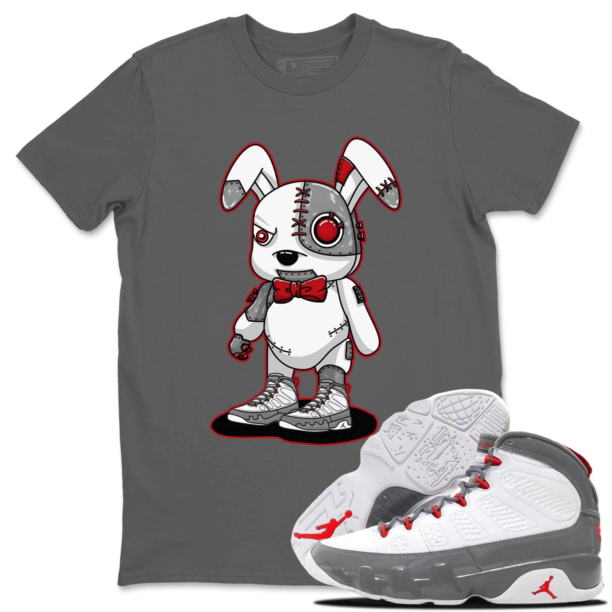Cyborg Bunny Unisex Tops - Air Jordan 9 Fire Red
