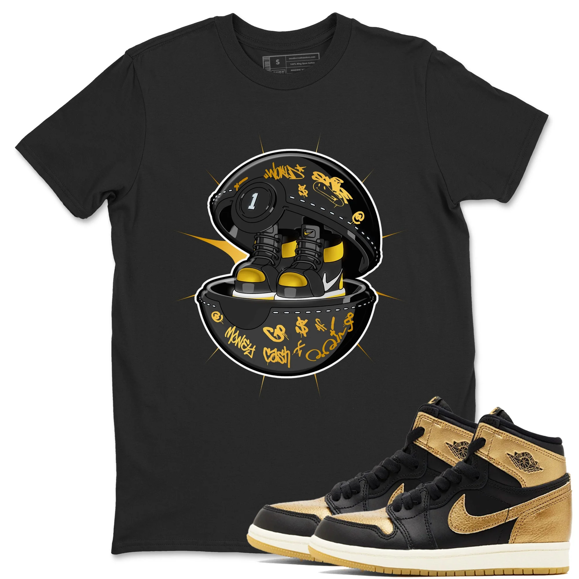 Sneaker Capsule Sneaker Tees - Air Jordan 1 Black Metallic Gold