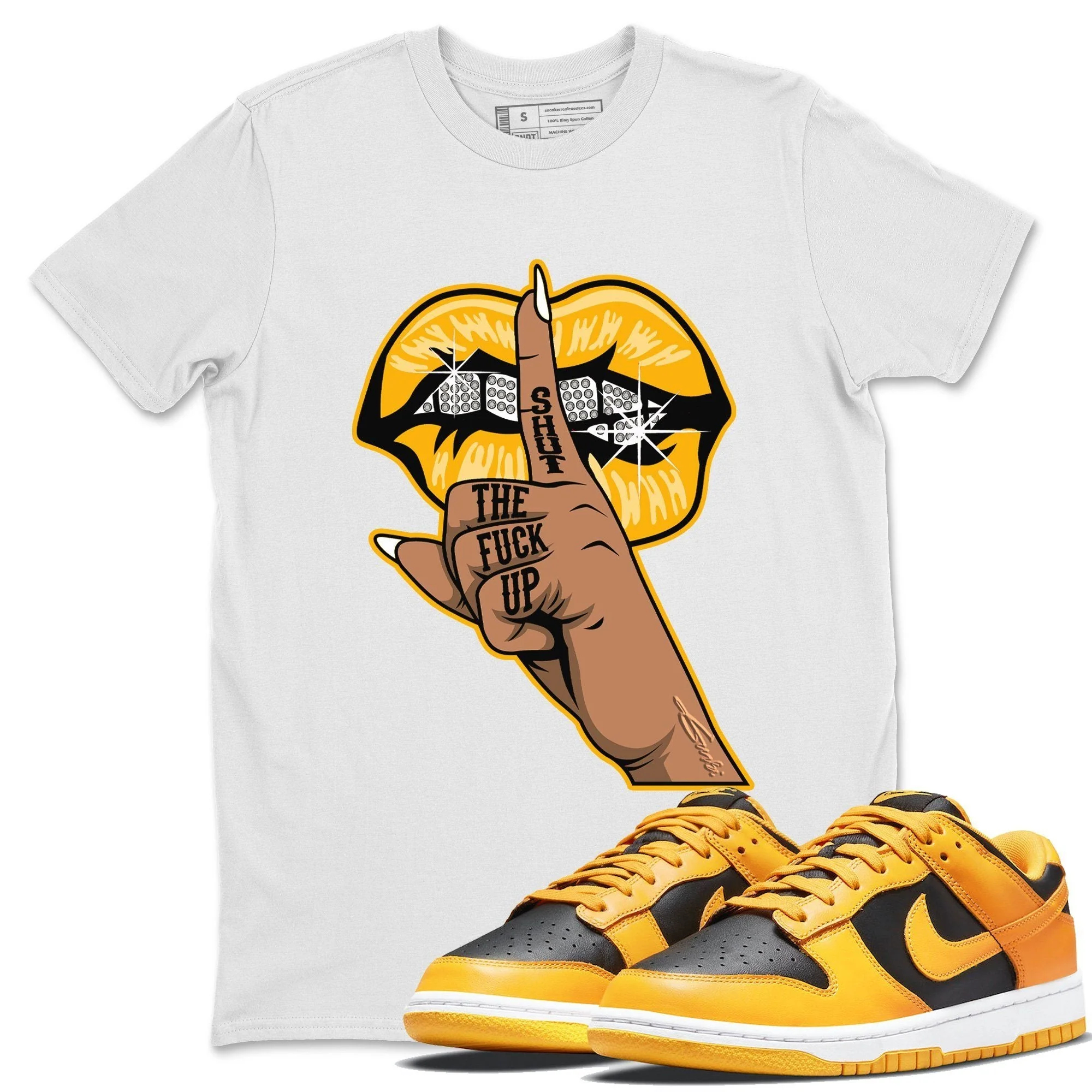 Lips Hand Unisex Tops - Dunk Championship Goldenrod