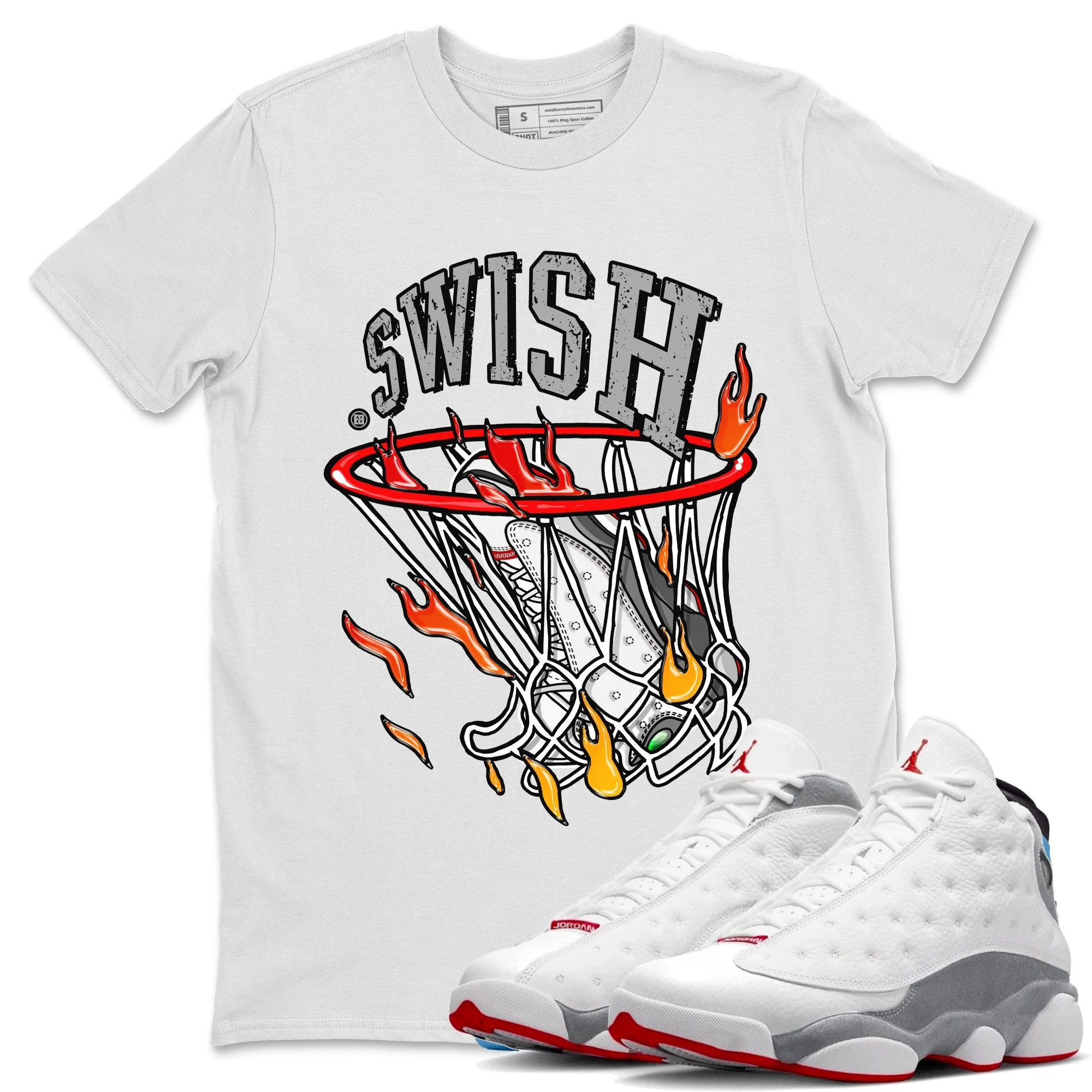 Basketball Hoop Unisex Tops - Air Jordan 13 Wolf Grey