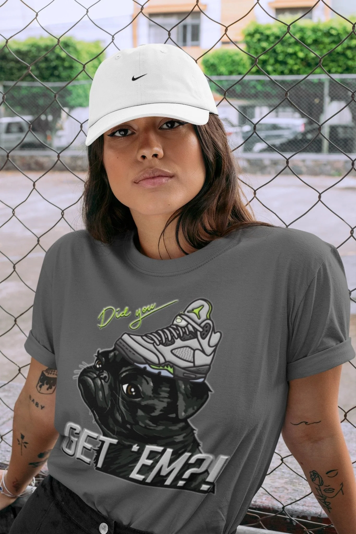 Pug Get Em Unisex Tops - Air Jordan 5 Green Bean