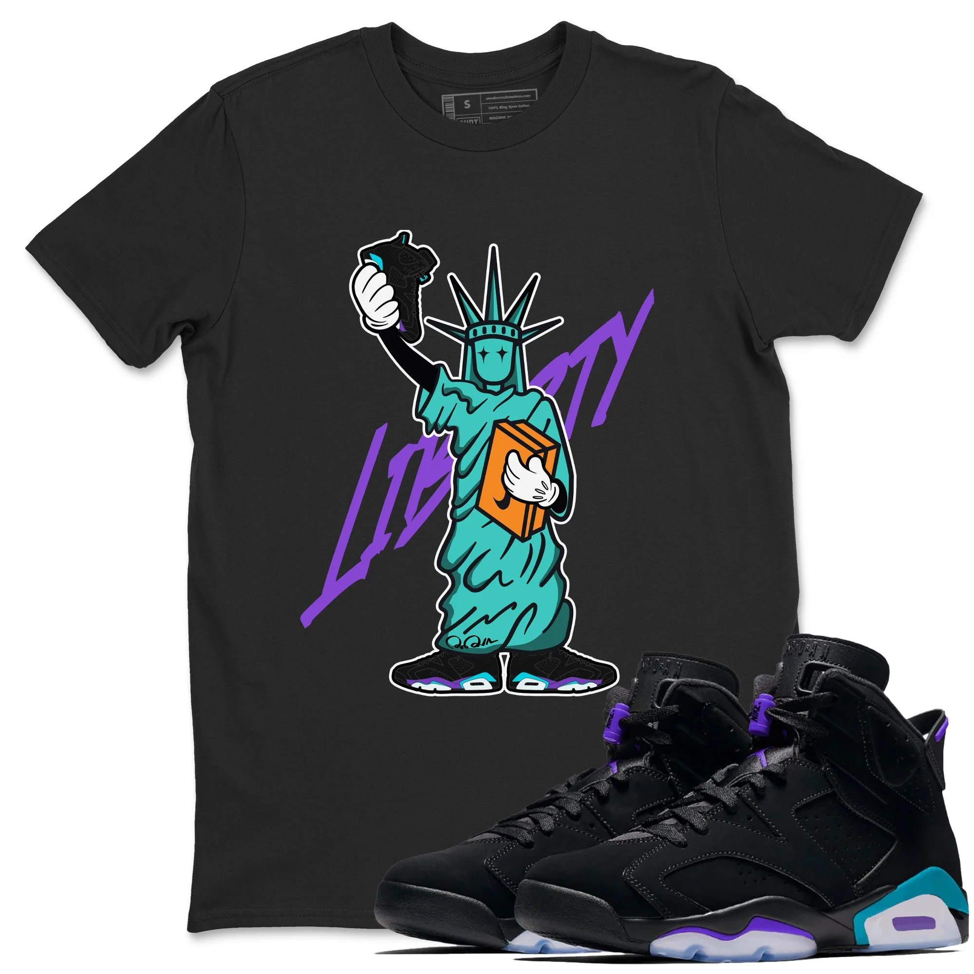 Statue Of Liberty Sneaker Tee - Air Jordan 6 Aqua