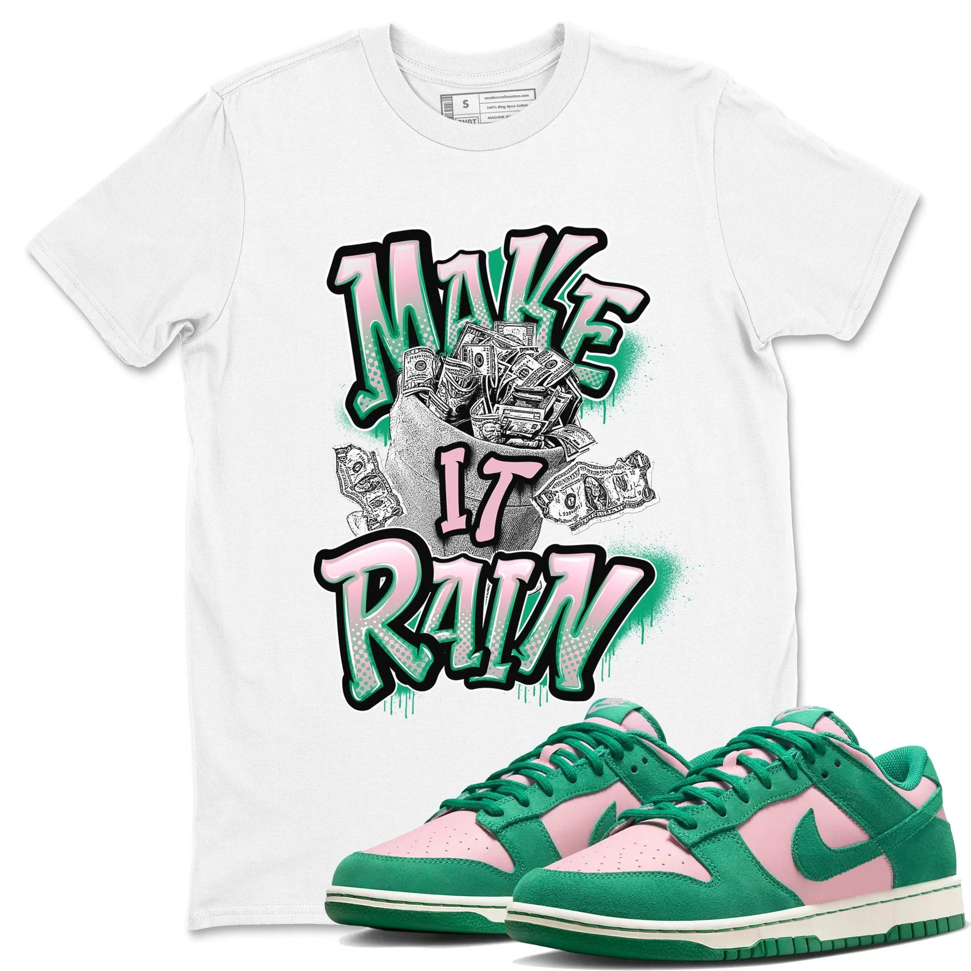 Make It Rain Money Sneaker Tees - Dunk Medium Soft Pink Malachite