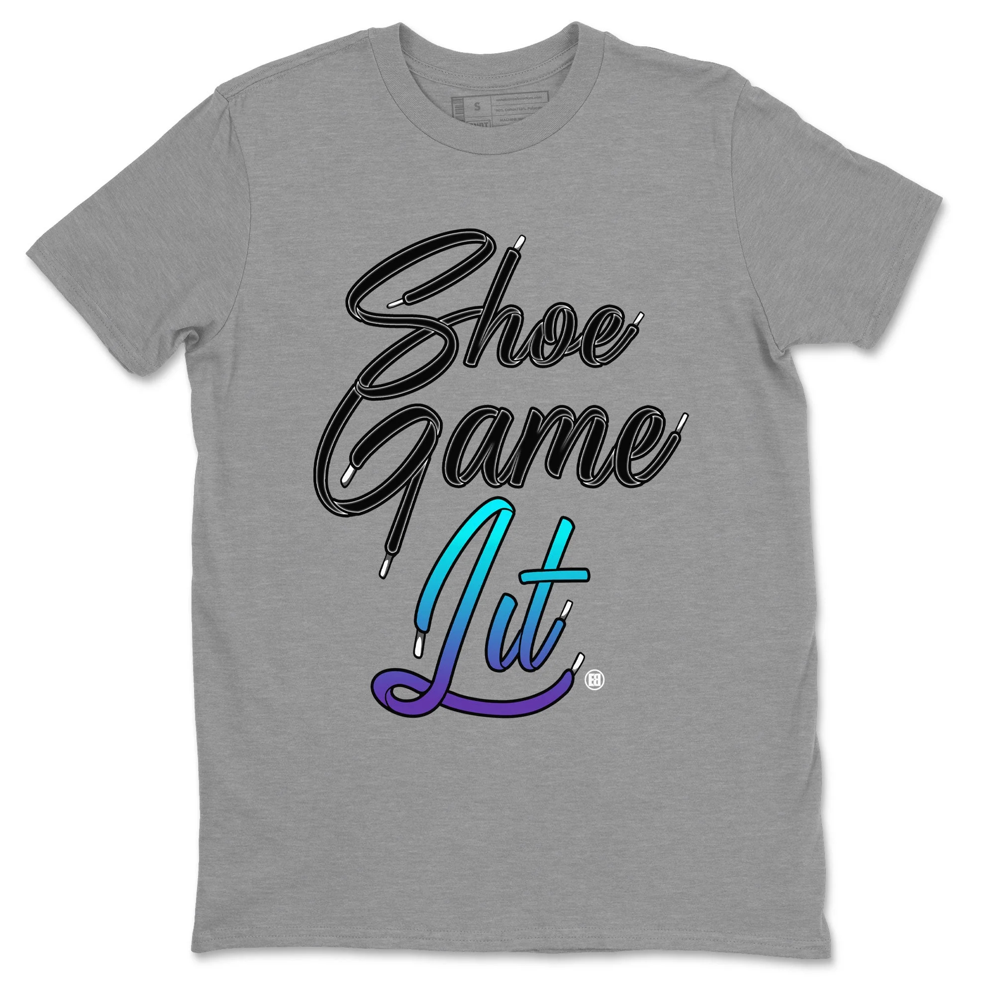 Shoe Game Lit Shoe Lace Sneaker Tee - Air Jordan 6 Aqua