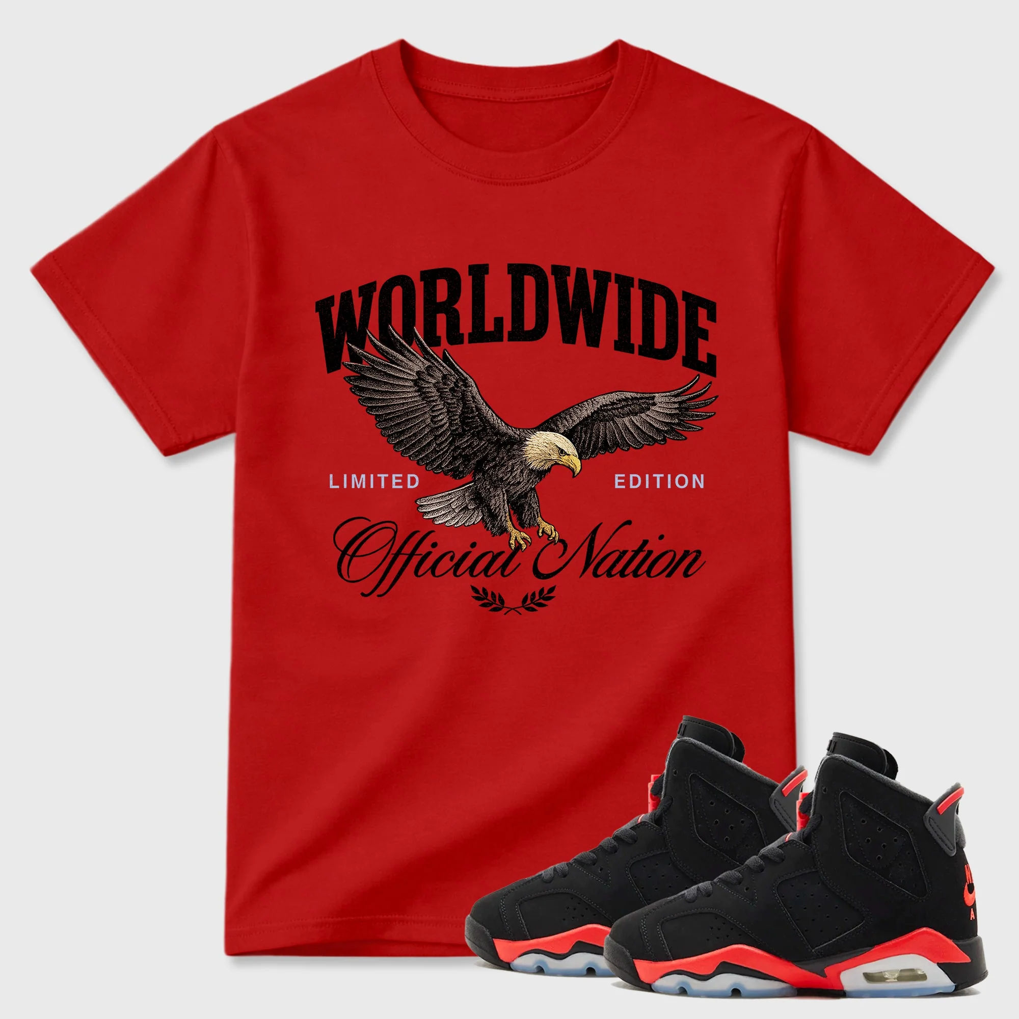 Worldwide Official Nation Sneaker Tees - Air Jordan 6 Infrared