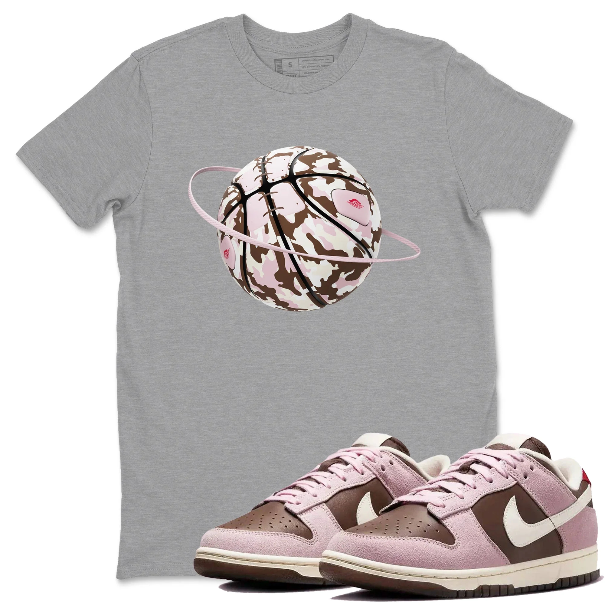 Camo Basketball Planet Sneaker Tees - Dunk Cacao Wow And Pink Foam