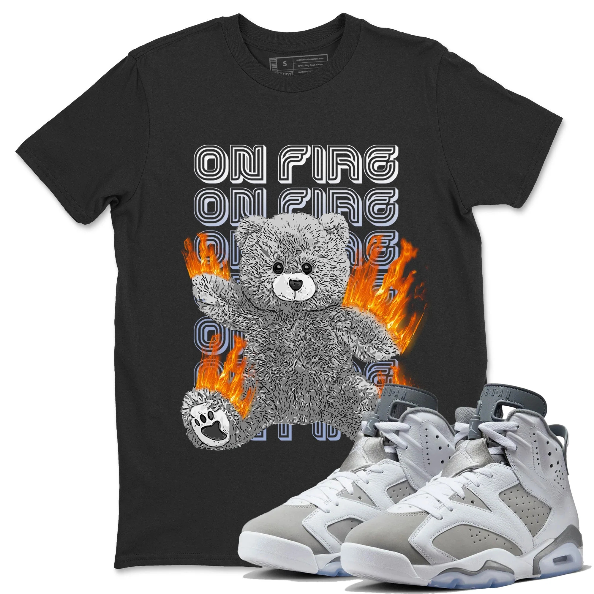 On Fire Bear Unisex Tops - Air Jordan 6 Cool Grey