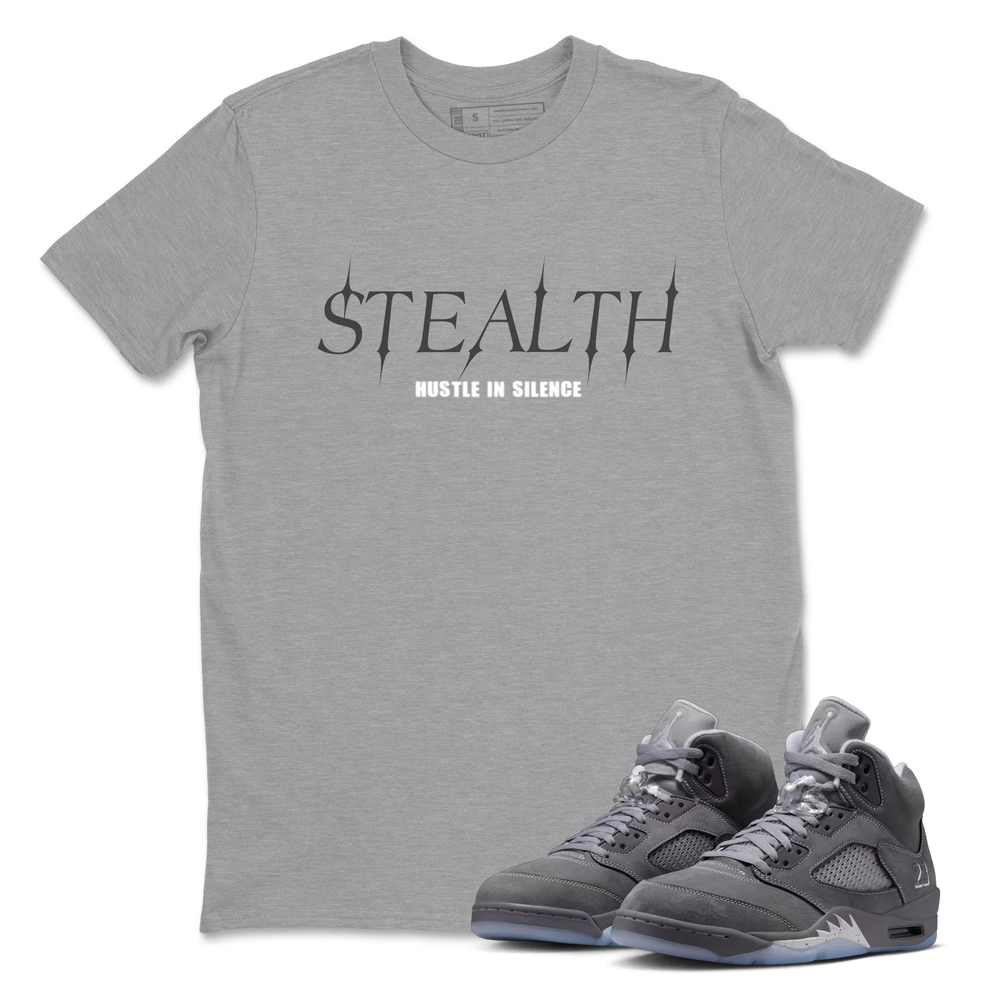 Stealth Sneaker Tees - Air Jordan 5 Wolf Grey