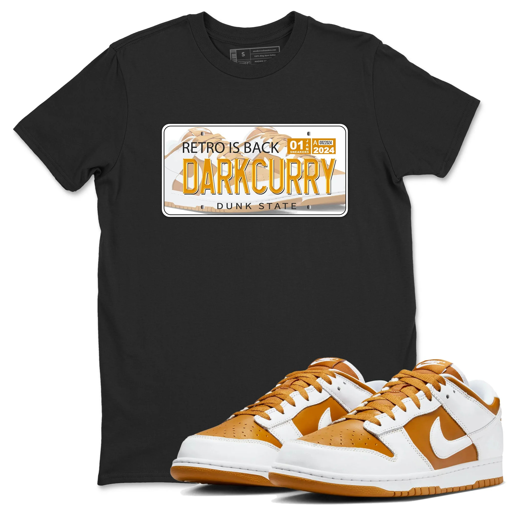 Jordan plate Sneaker Tees - Dunk Dark Curry