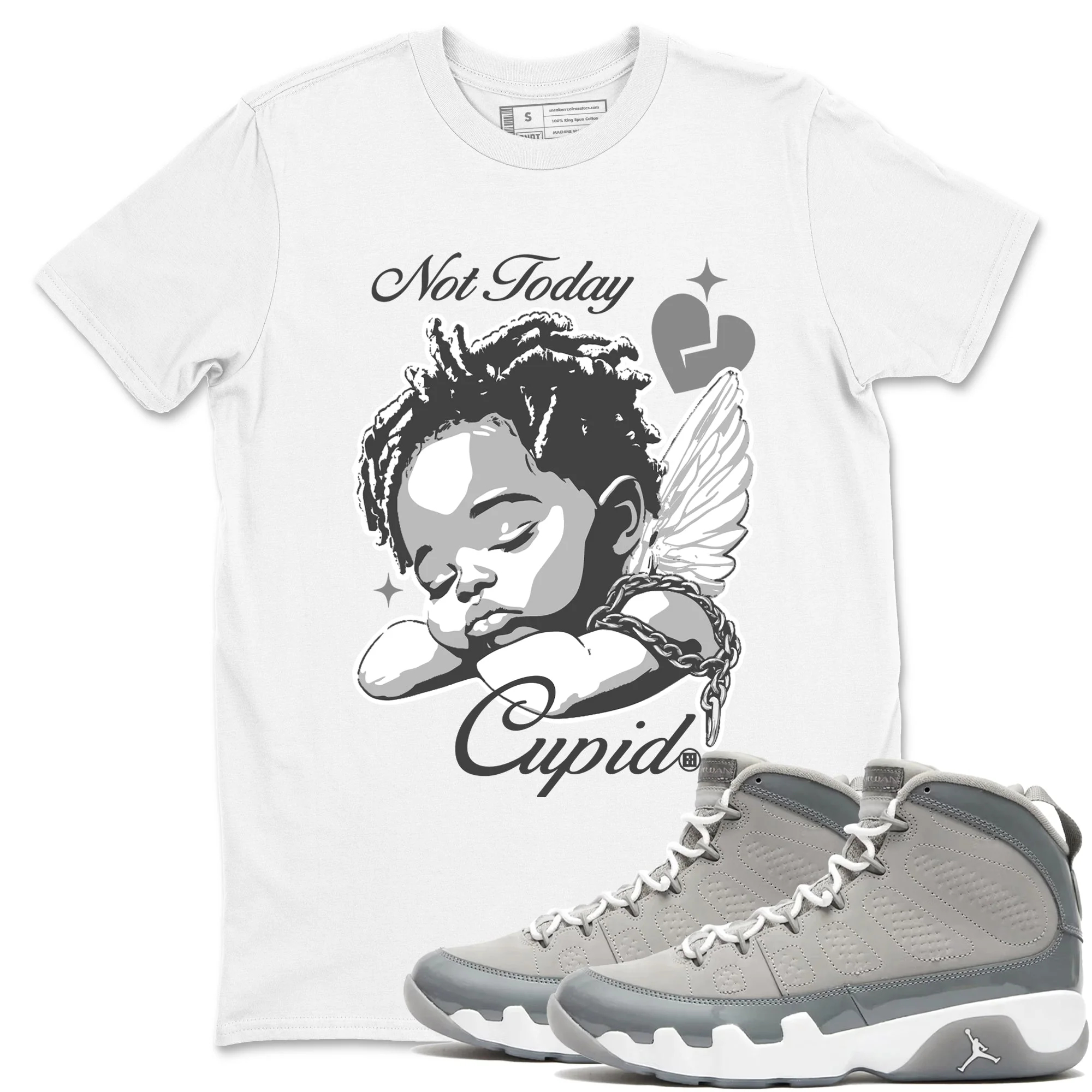 Not Today Cupid Sneaker Tees - Air Jordan 9 Cool Grey