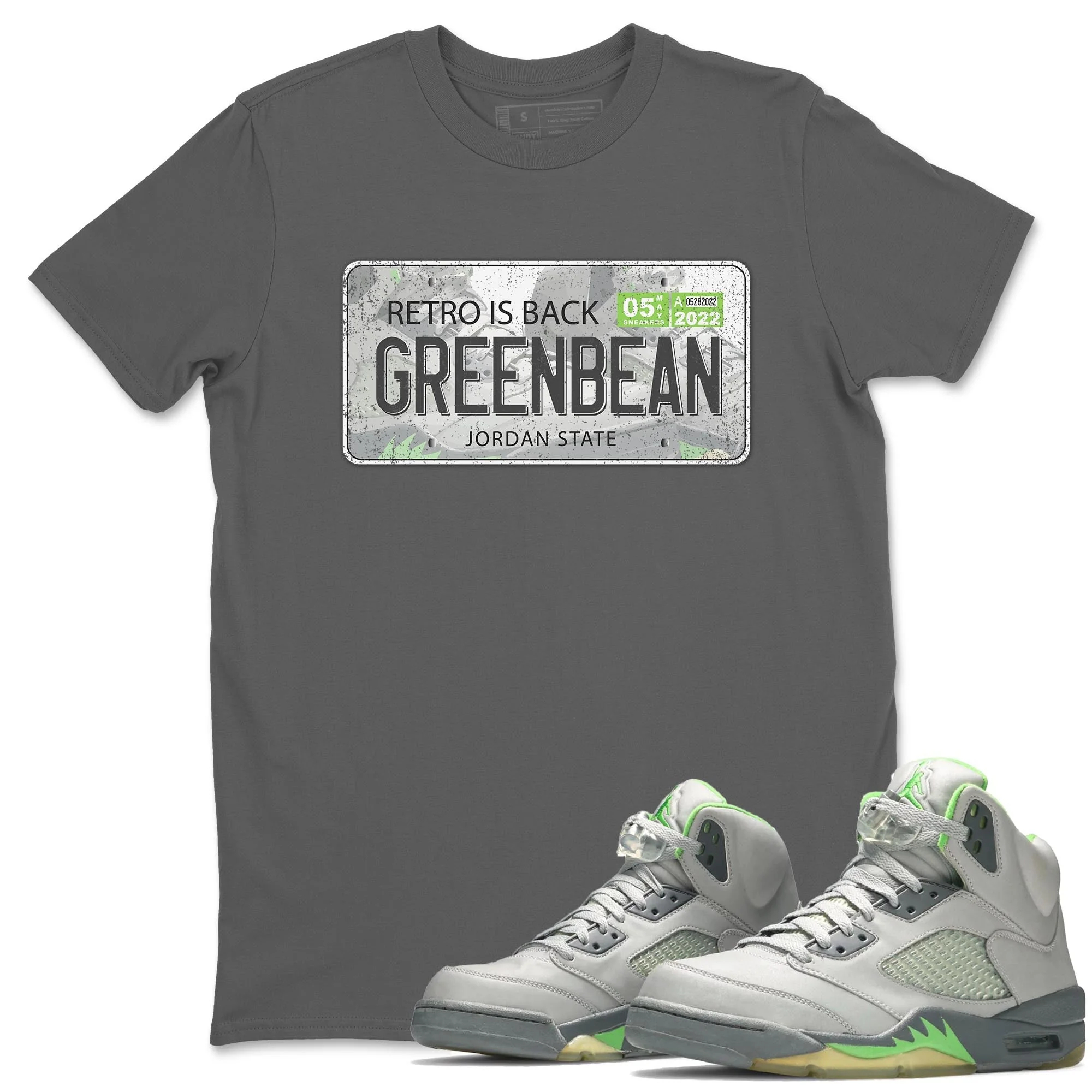 Jordan Plate Unisex Tops - Air Jordan 5 Green Bean
