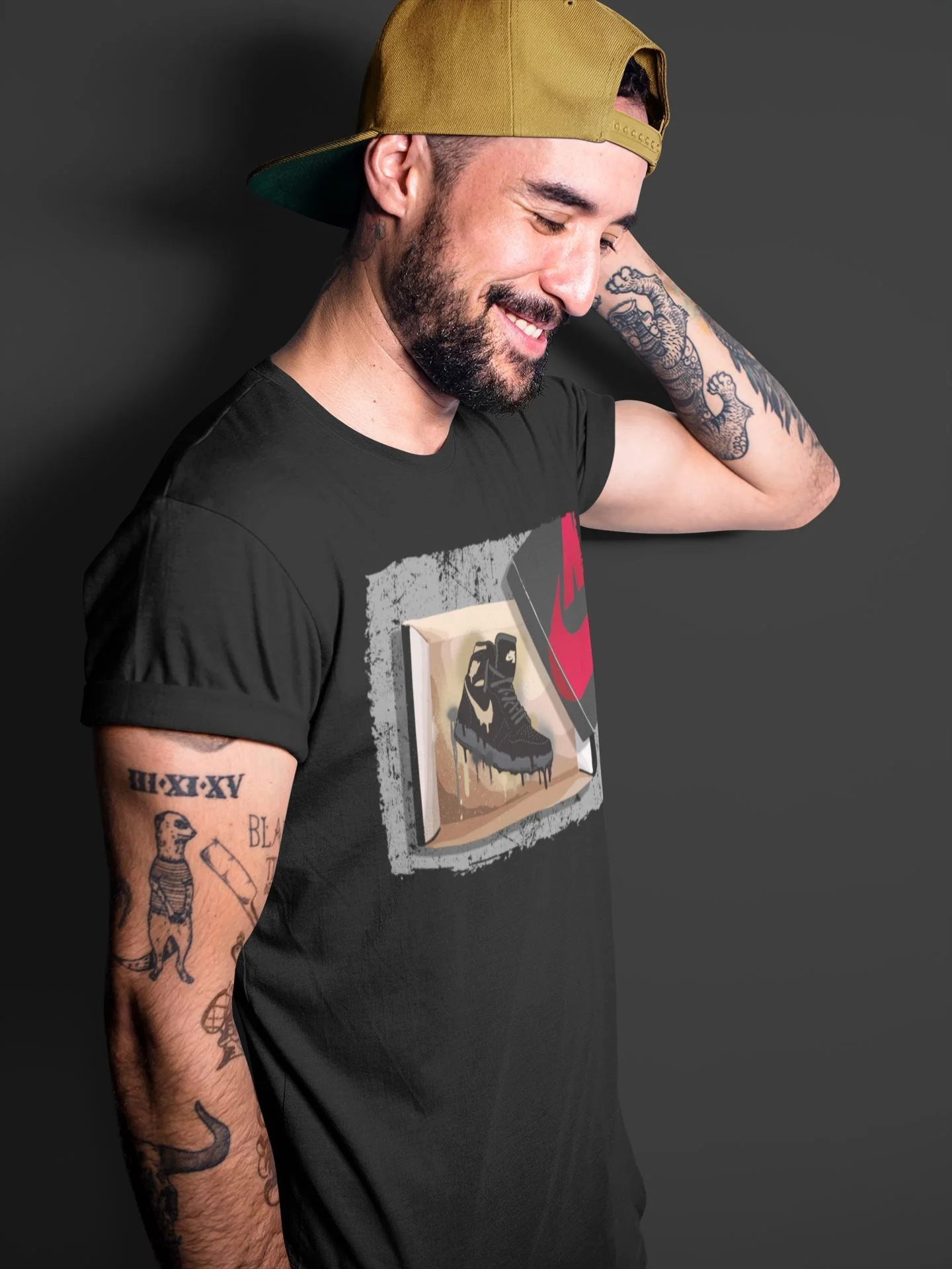 New Kicks Unisex Tops - Air Jordan 1 Black Metallic Gold