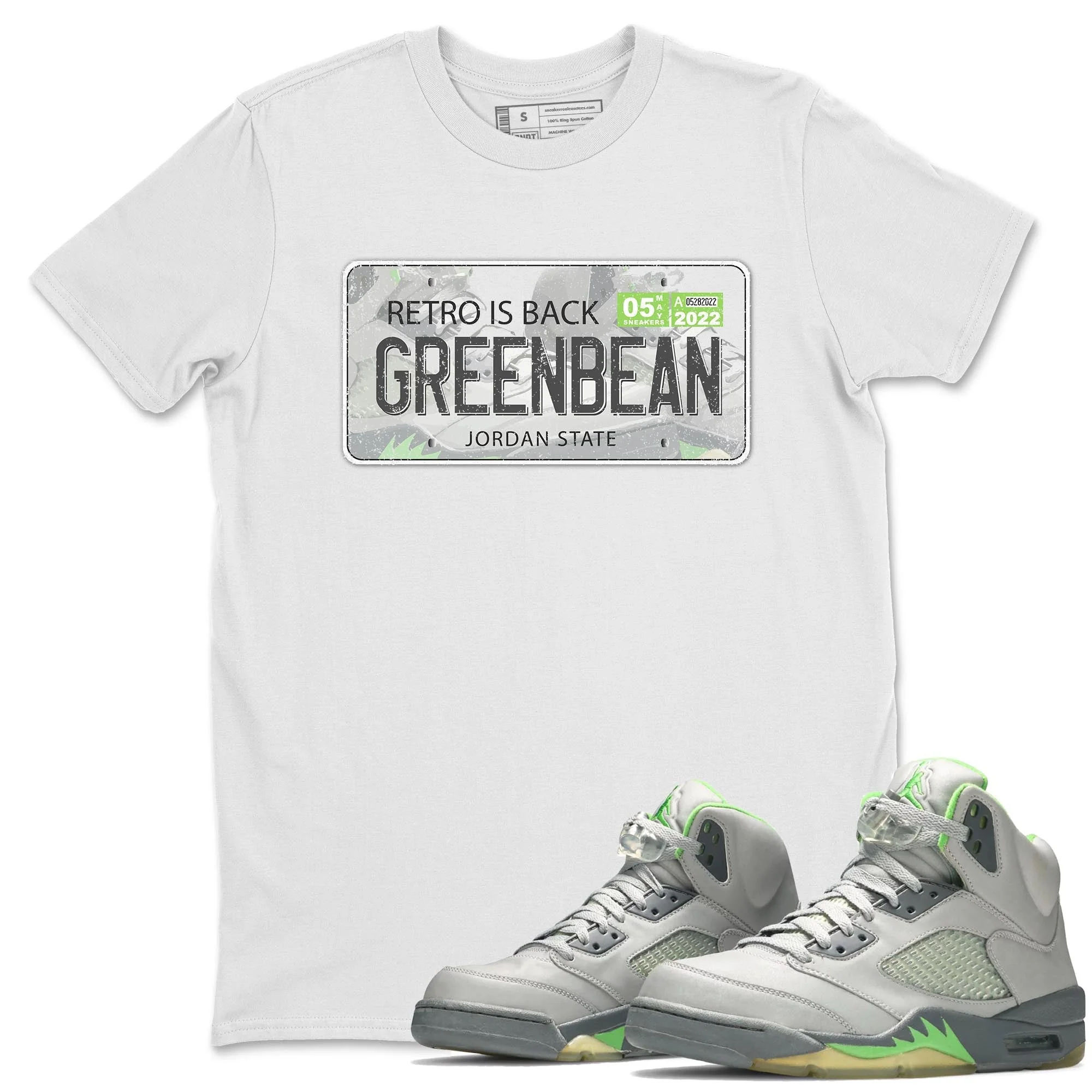 Jordan Plate Unisex Tops - Air Jordan 5 Green Bean