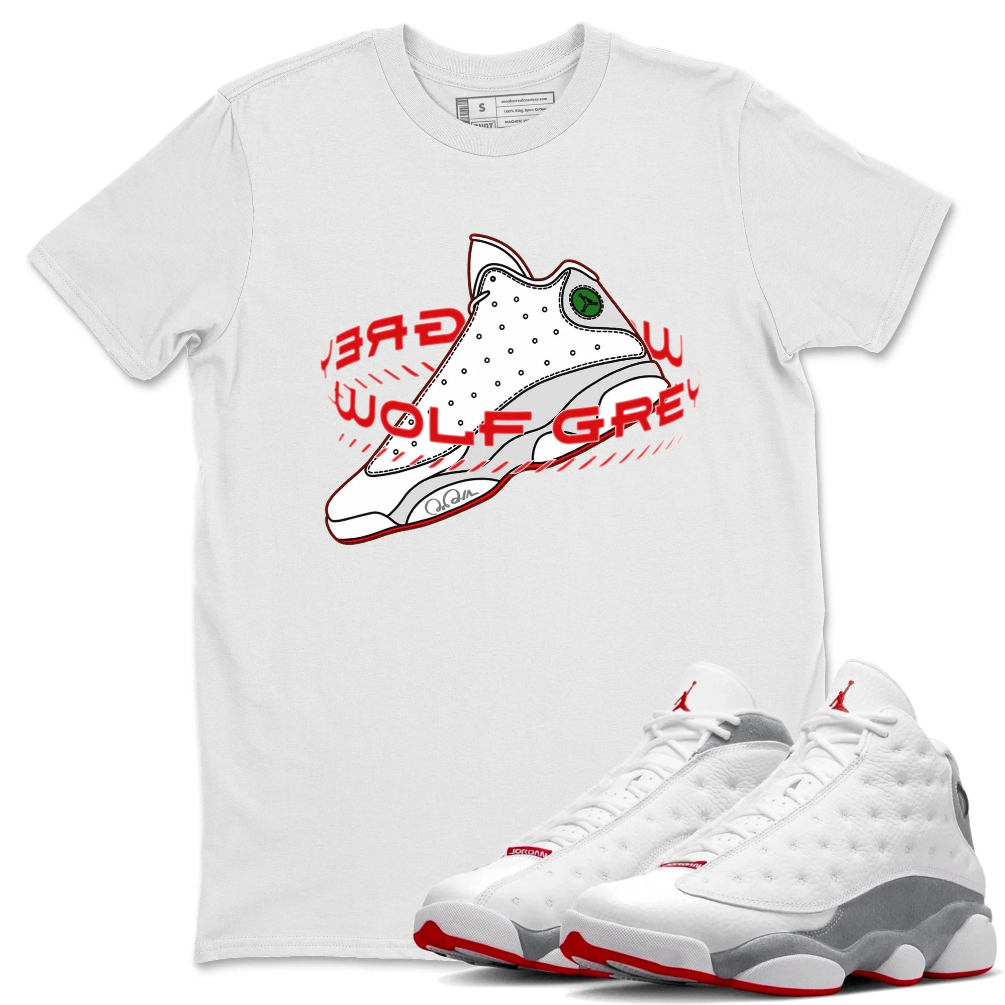 Warping Space Unisex Tops - Air Jordan 13 Wolf Grey