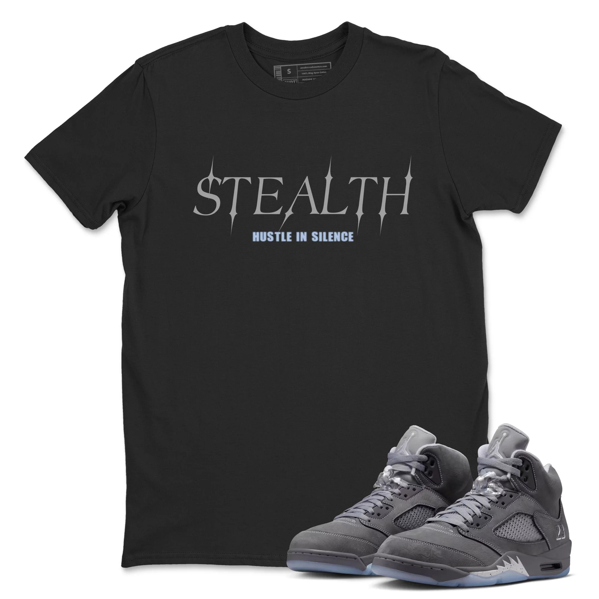 Stealth Sneaker Tees - Air Jordan 5 Wolf Grey