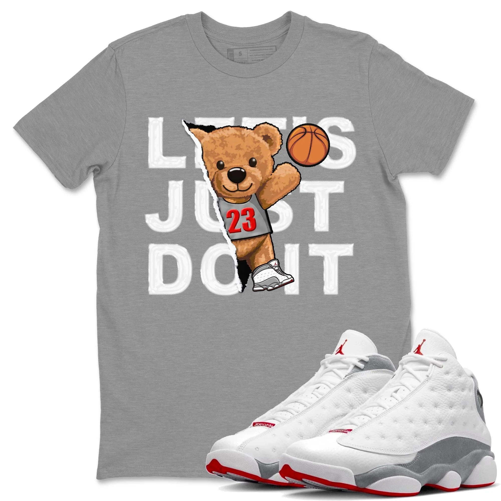 Rip Out Bear Unisex Tops - Air Jordan 13 Wolf Grey