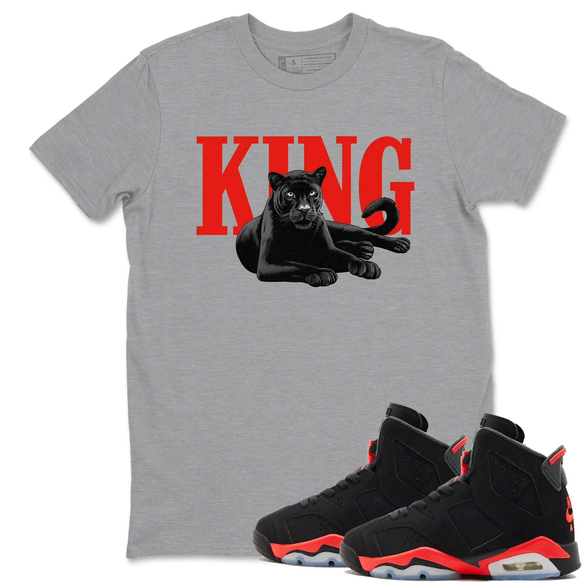 King Black Cat Sneaker Tees - Air Jordan 6 Reverse Infrared