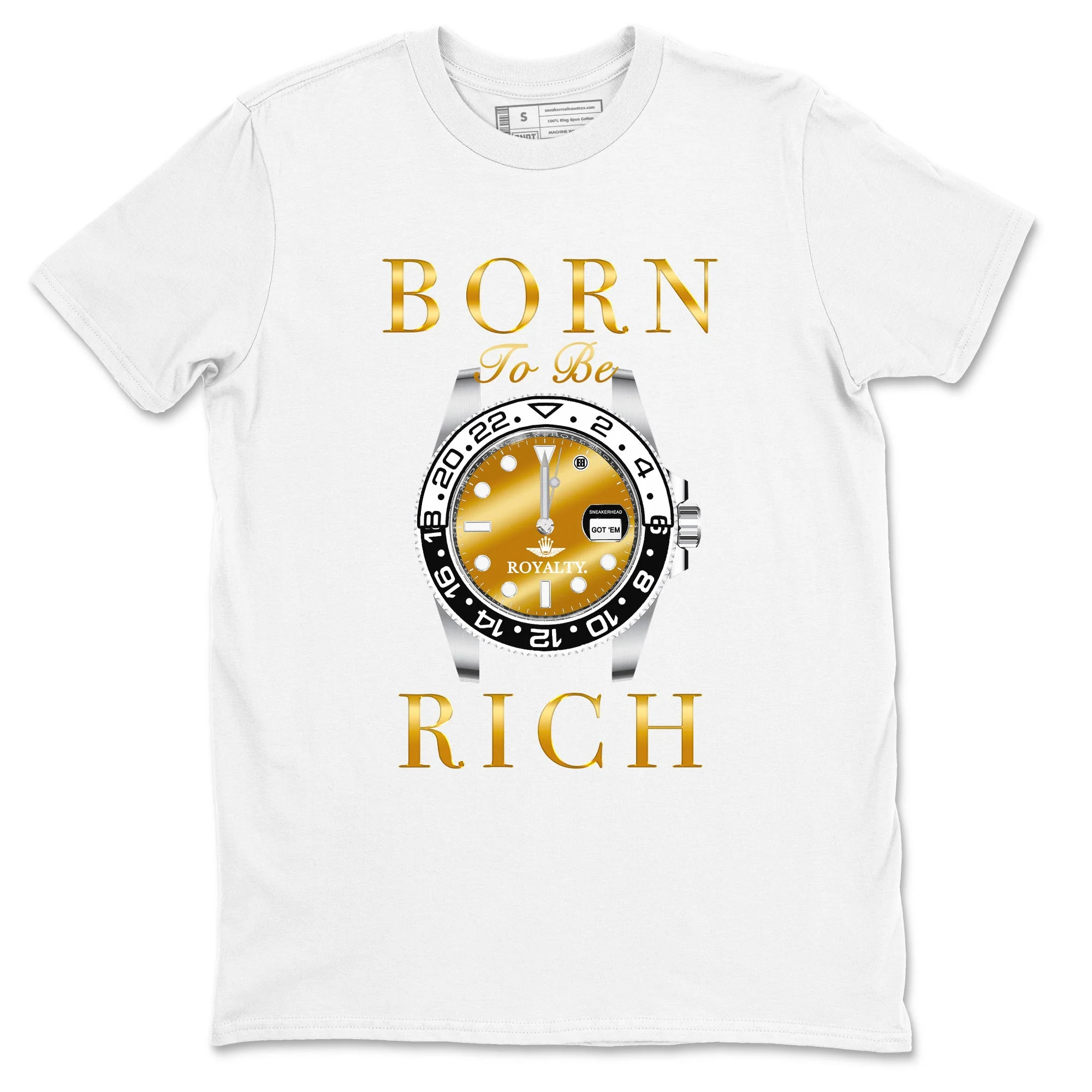 Born To Be Rich Sneaker Tees - Air Jordan 1 Black Metallic Gold