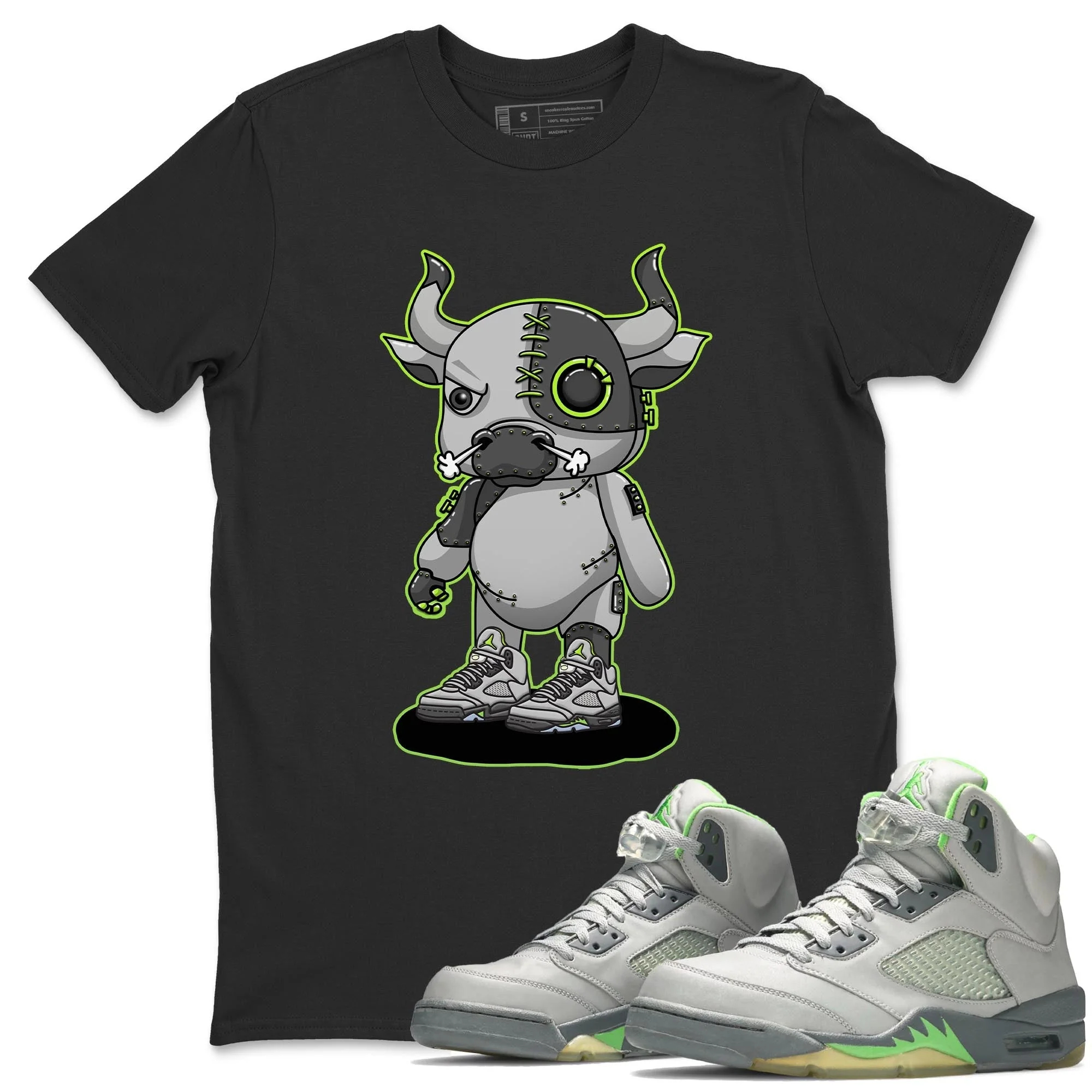 Cyborg Bull Unisex Tops - Air Jordan 5 Green Bean