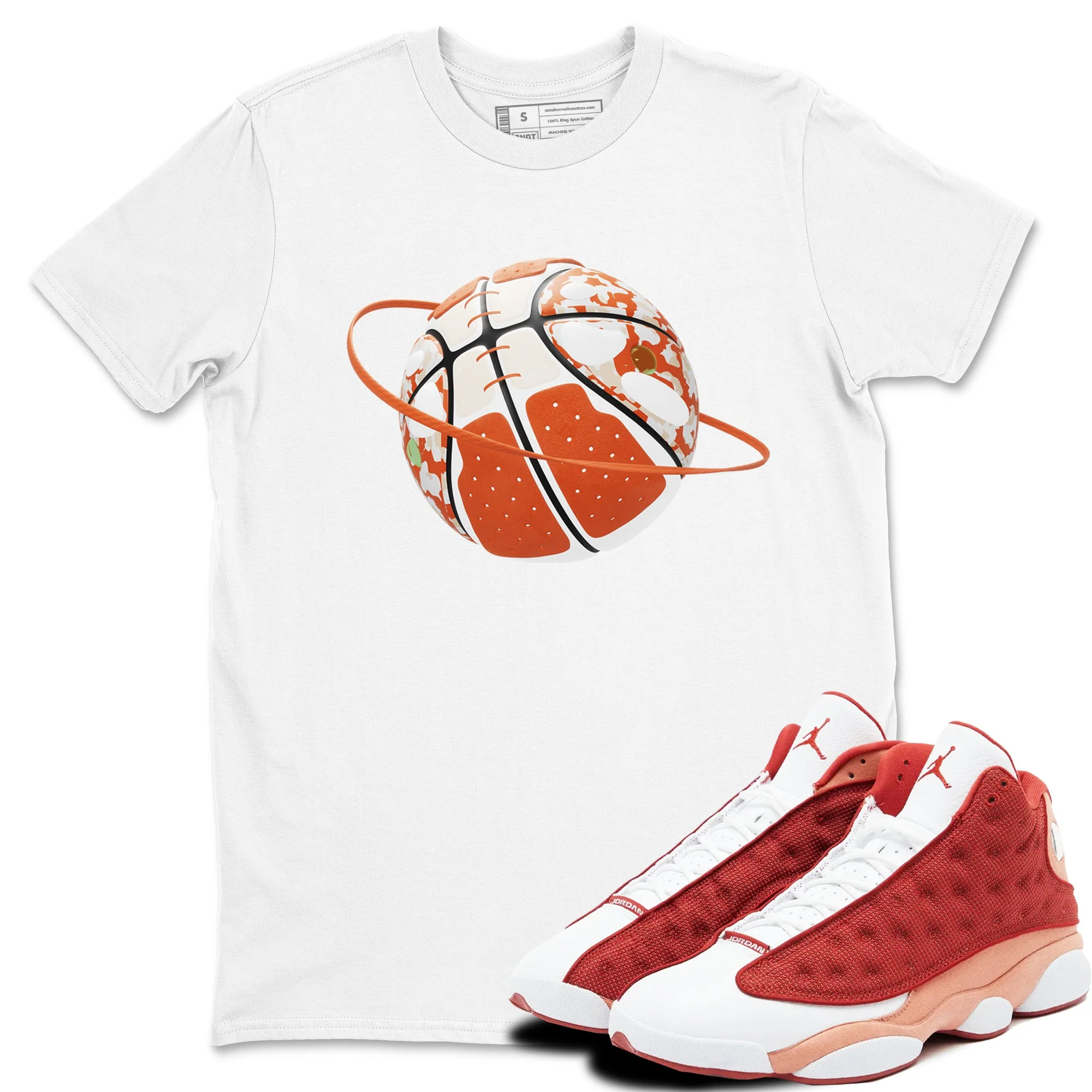 Camo Basketball Planet Sneaker Tees - Air Jordan 13 Dune Red