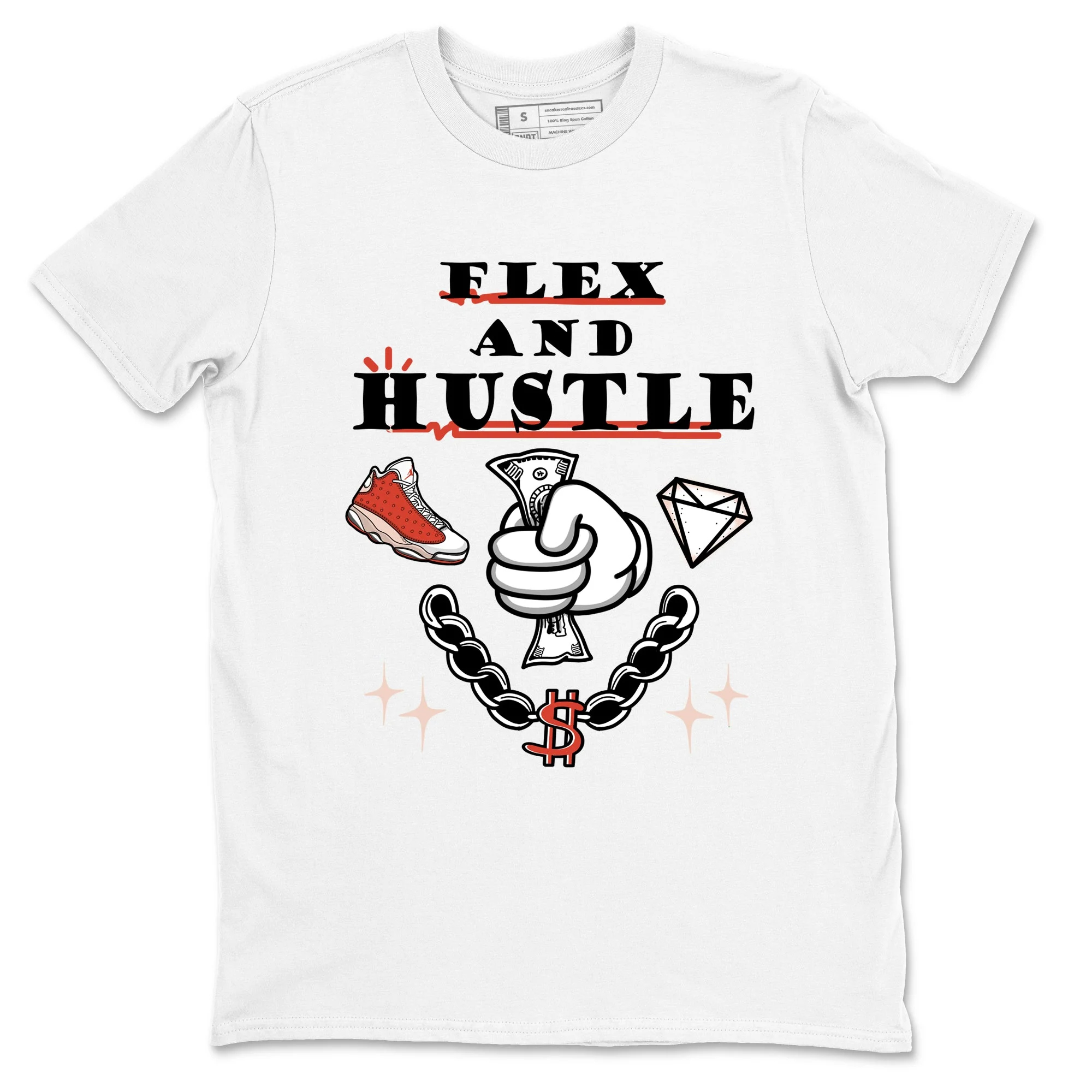 Flex And Hustle Sneaker Tees - Air Jordan 13 Dune Red