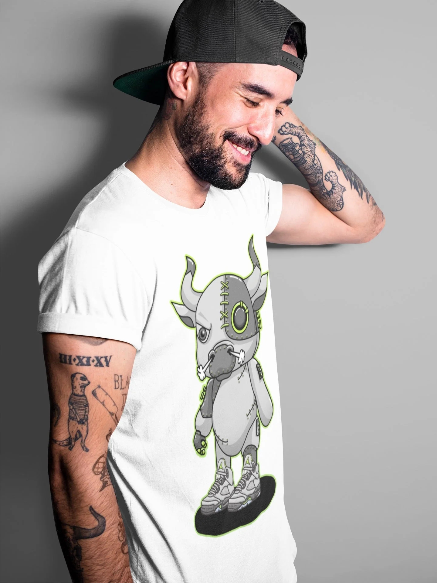 Cyborg Bull Unisex Tops - Air Jordan 5 Green Bean