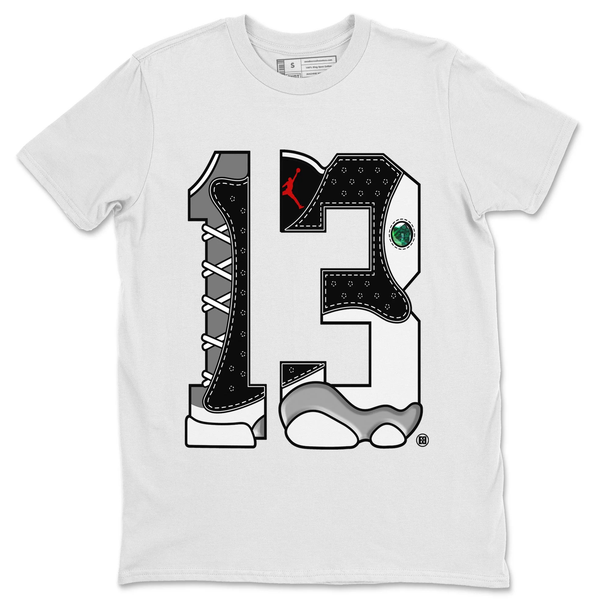 Number 13 Unisex Tops - Air Jordan 13 Black Flint
