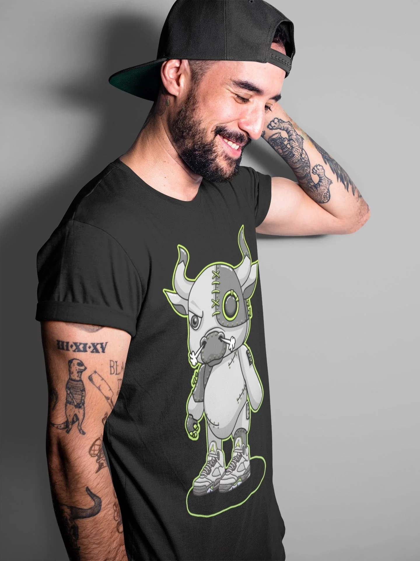Cyborg Bull Unisex Tops - Air Jordan 5 Green Bean