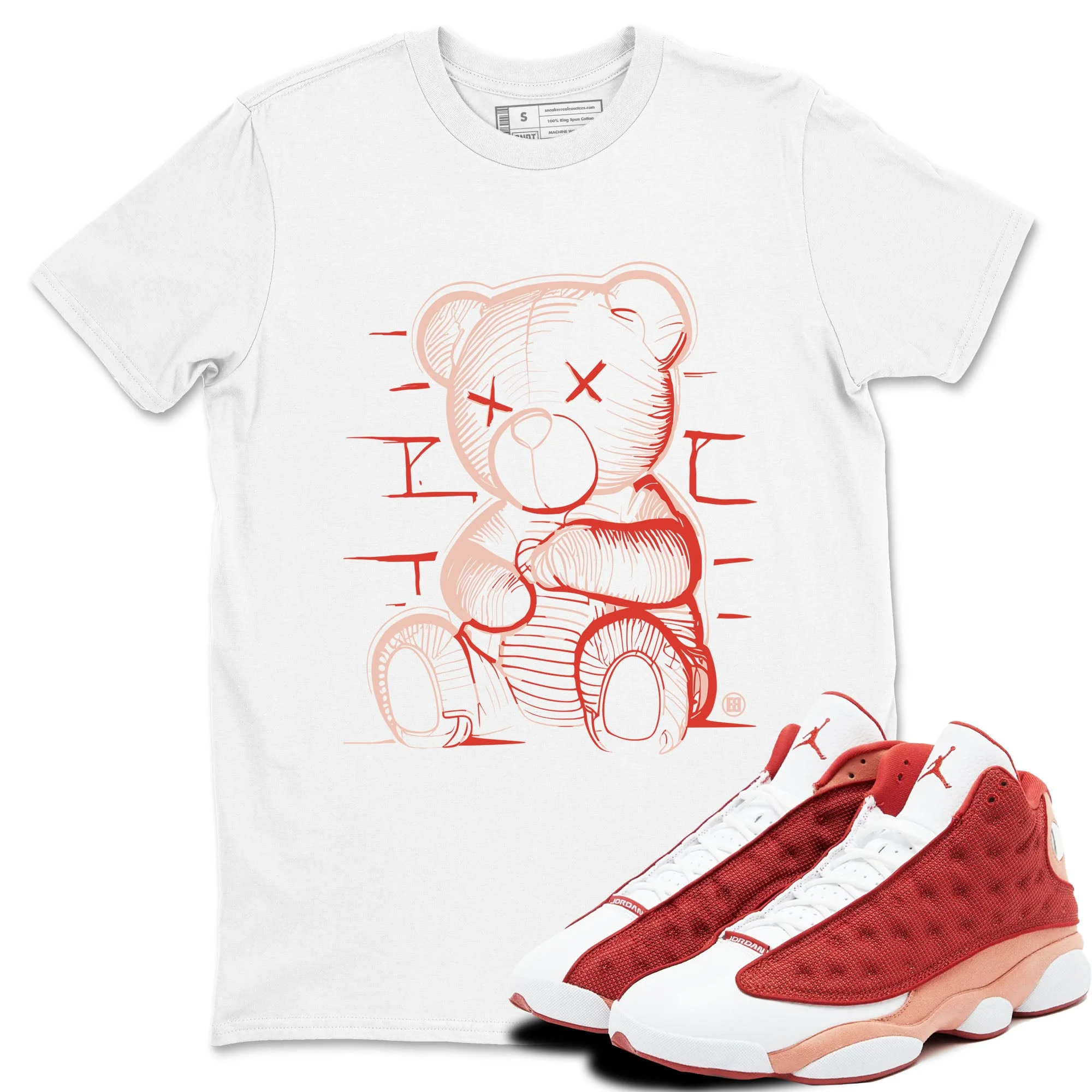 Neon Bear Sneaker Tees - Air Jordan 13 Dune Red