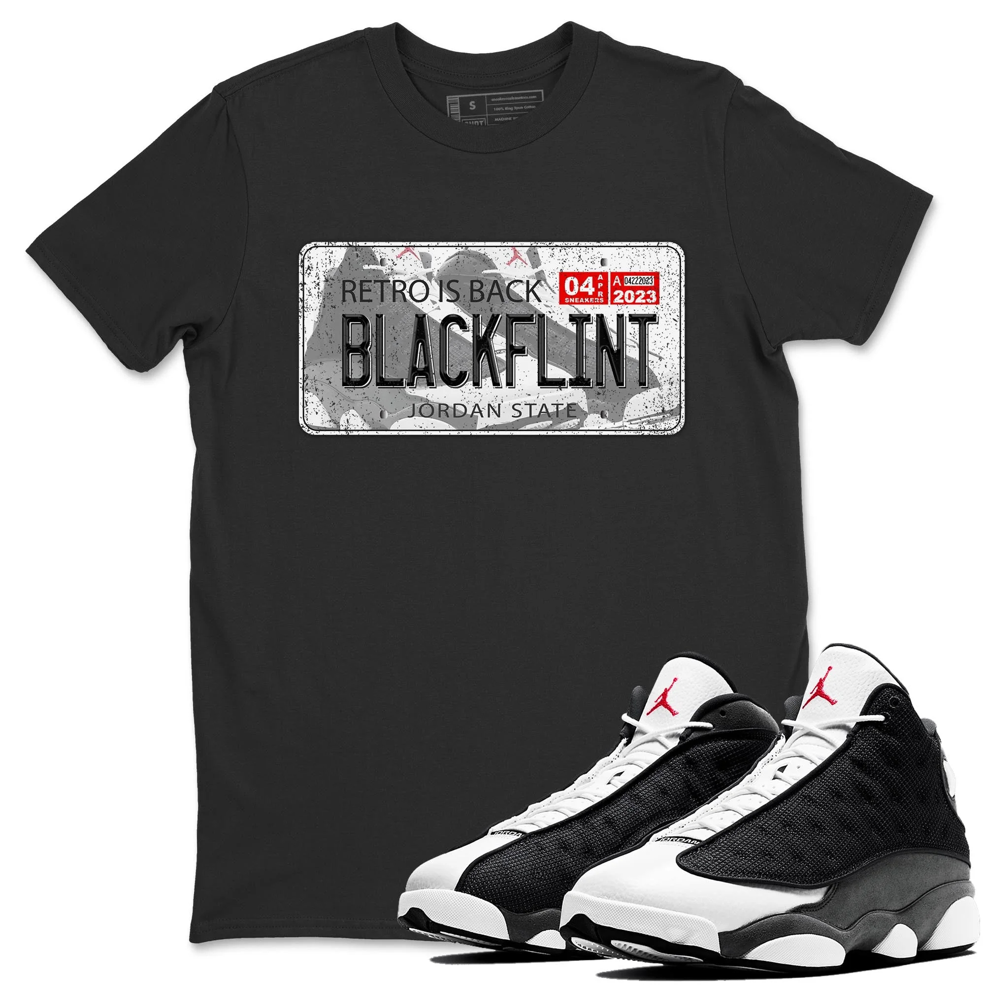 Jordan Plate Unisex Tops - Air Jordan 13 Black Flint