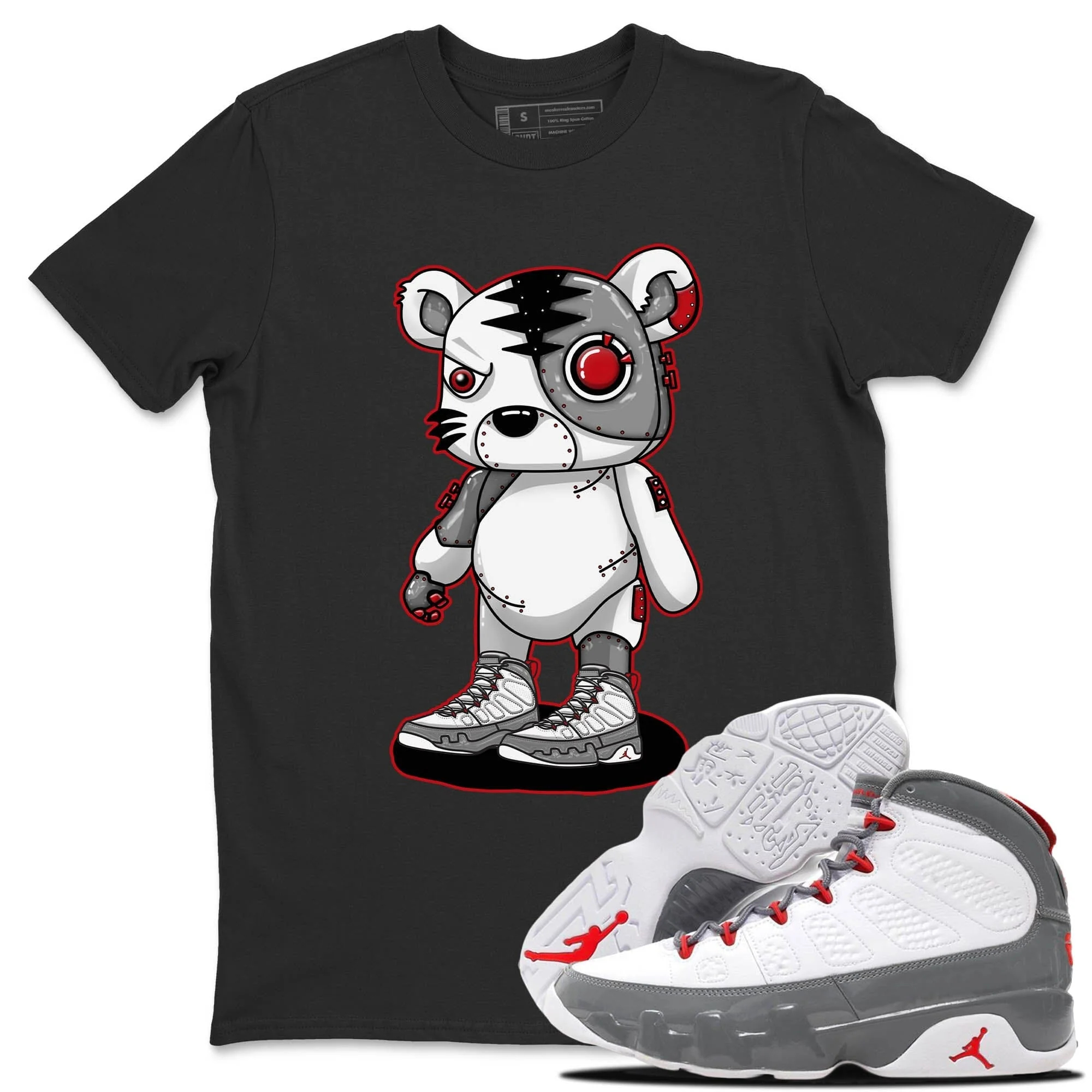 Cyborg Tiger Unisex Tops - Air Jordan 9 Fire Red