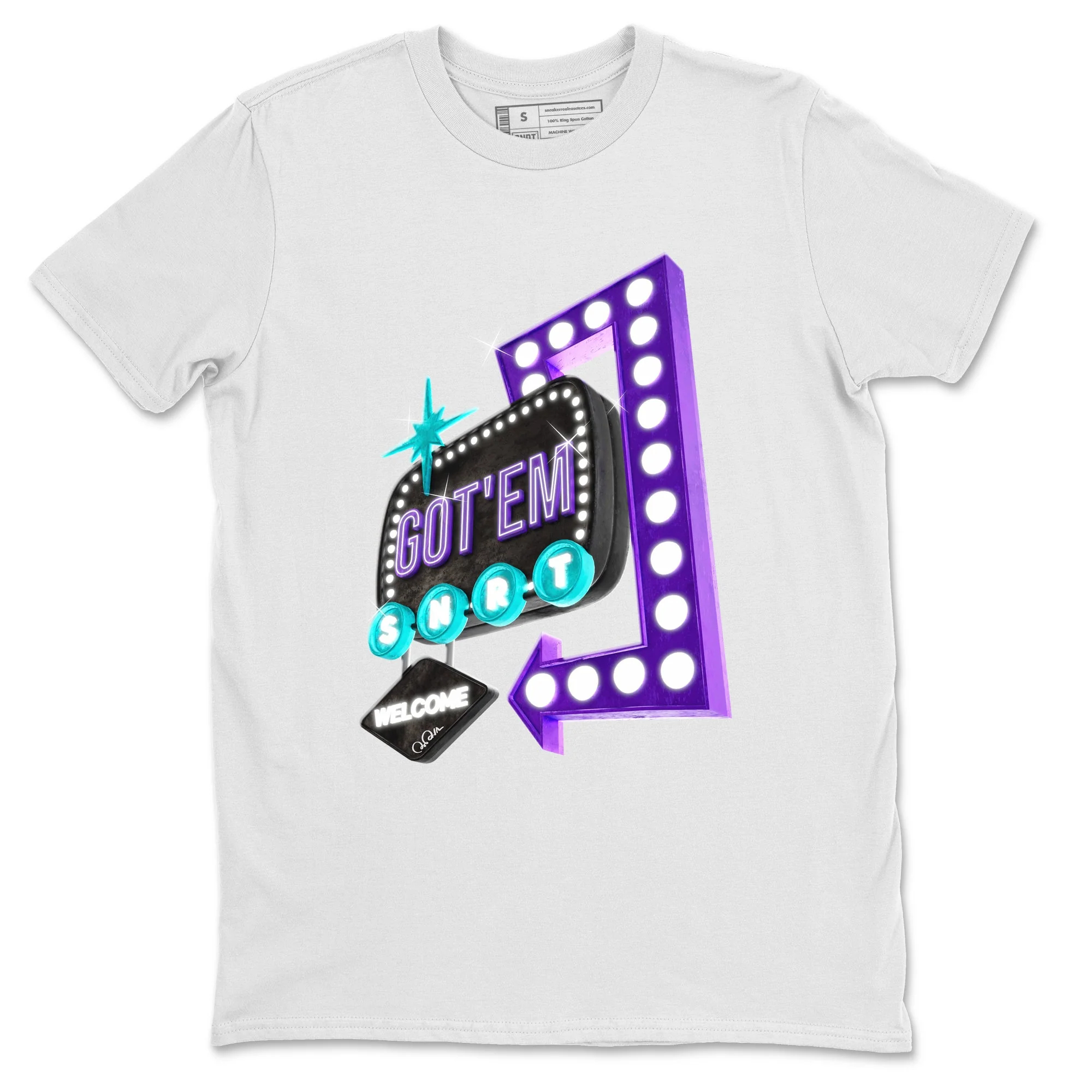 Retro Neon Sign Sneaker Tee - Air Jordan 6 Aqua