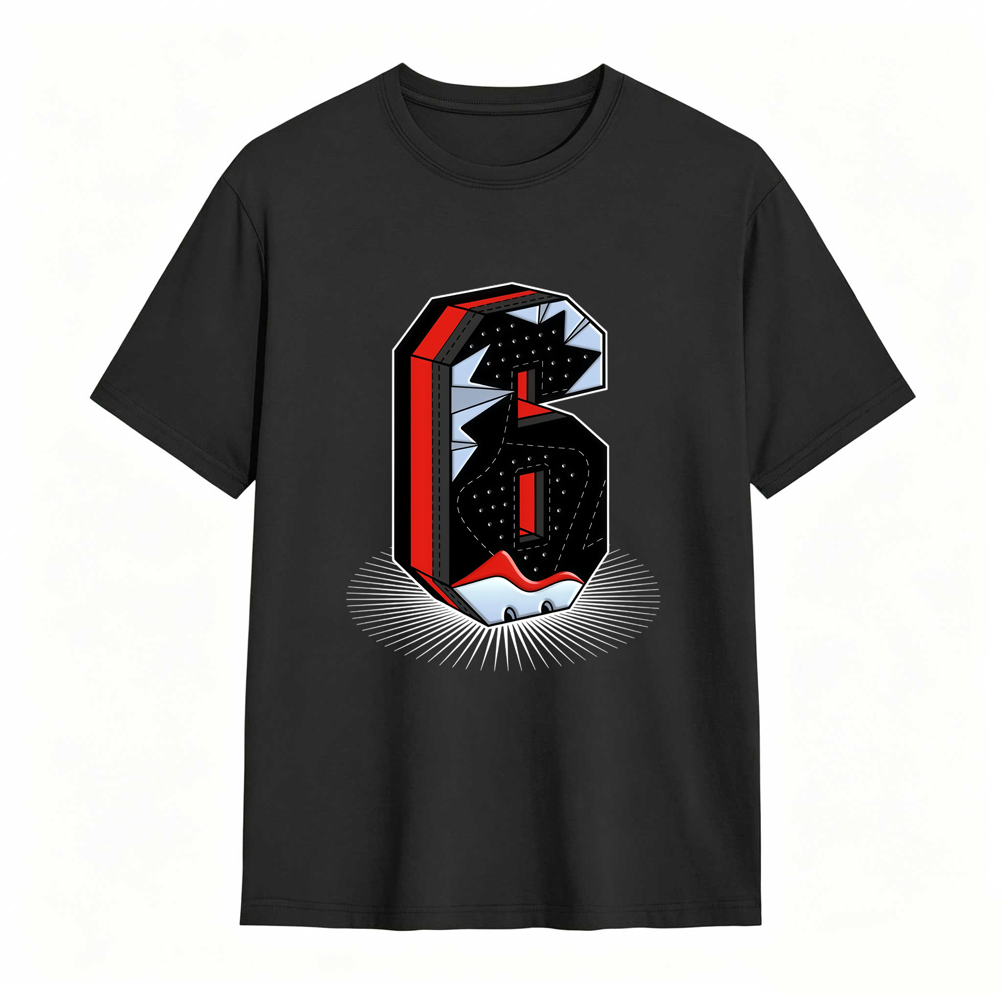 Number Statue Sneaker Tees - Match Air Jordan 6 Reverse Infrared