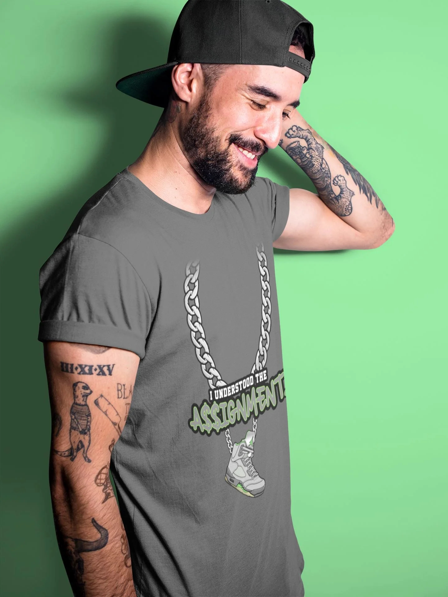 Understood Assignment Unisex Tops - Air Jordan 5 Green Bean