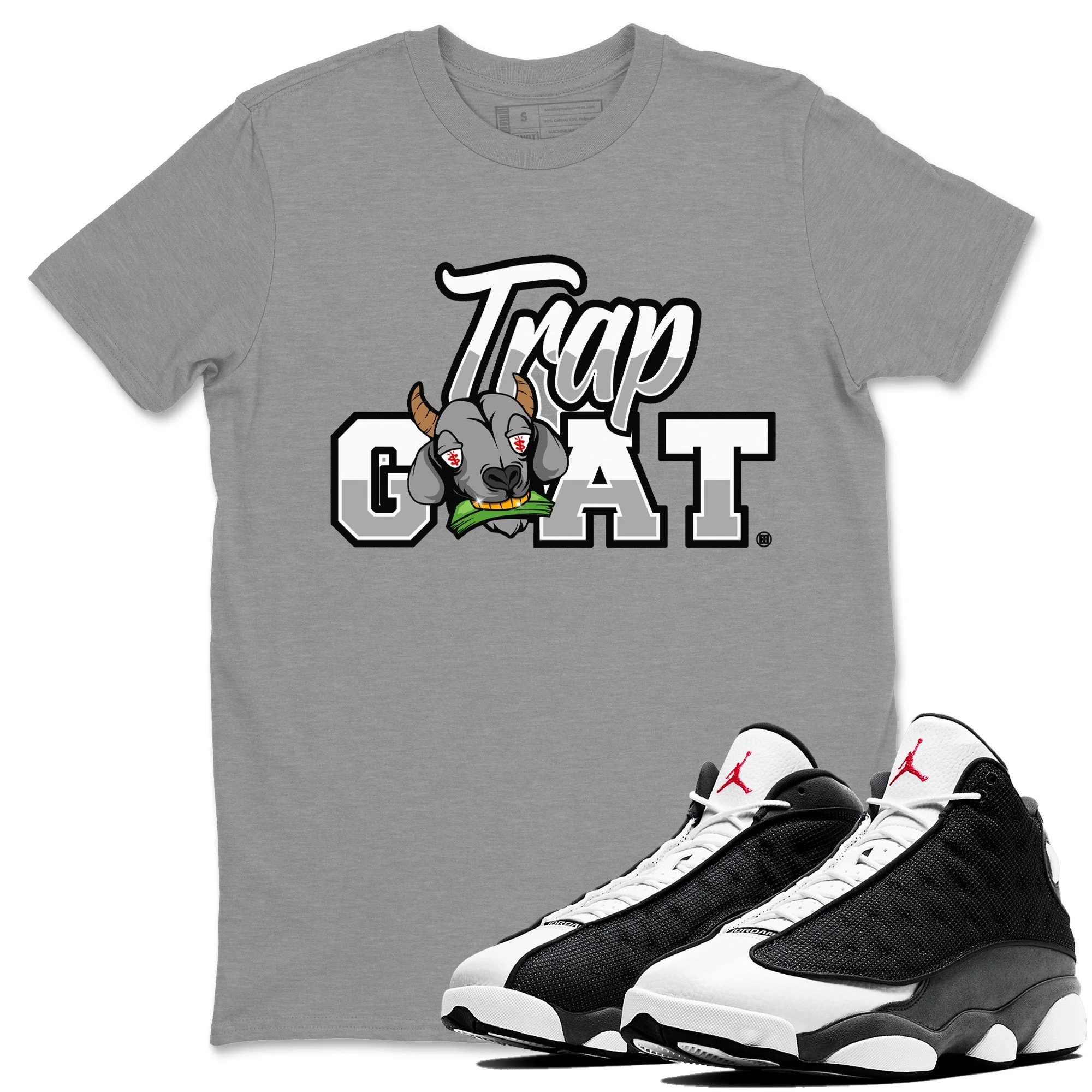 Trap Goat Unisex Tops - Air Jordan 13 Black Flint