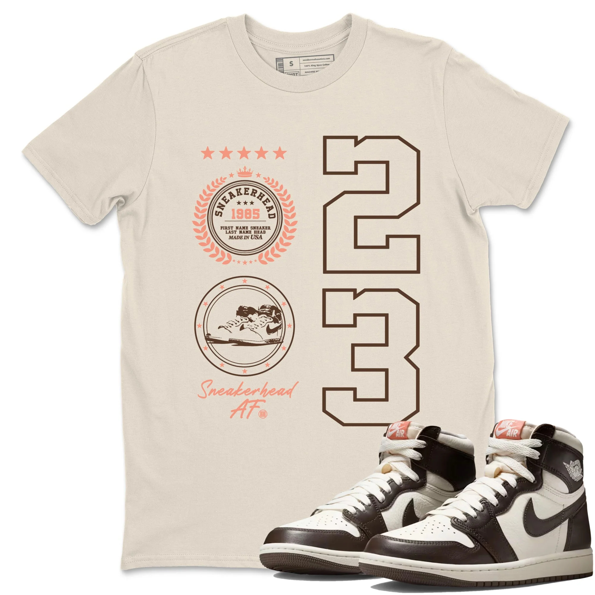 Sneaker Emblem Sneaker Tees - Air Jordan 1 Baroque Brown