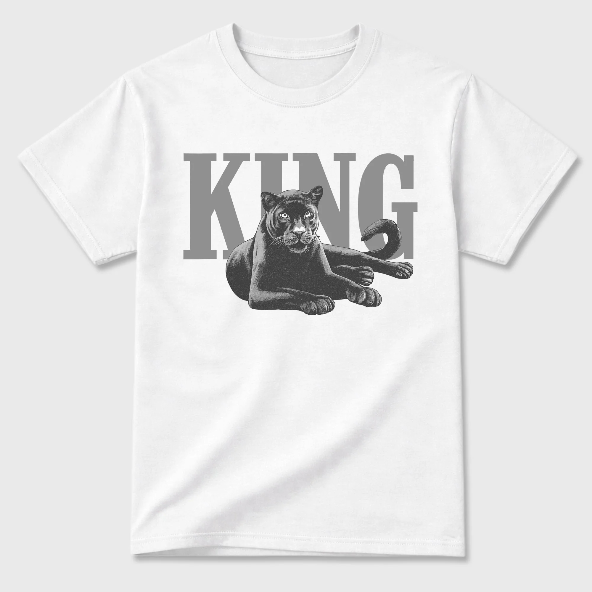 King Black Cat Sneaker Tees - Air Jordan 5 Wolf Grey