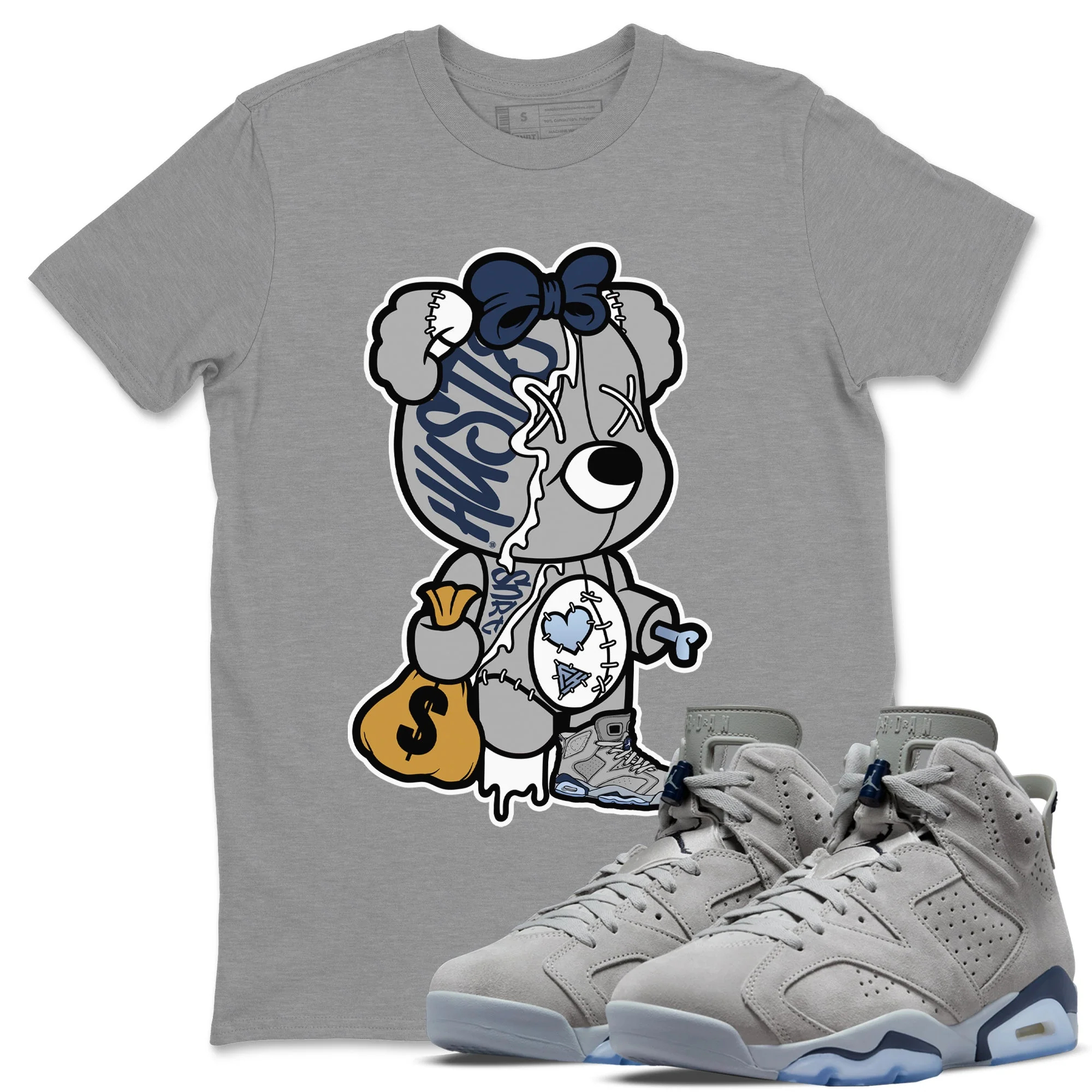 Stitched Hustle Bear Unisex Tops - Air Jordan 6 Georgetown