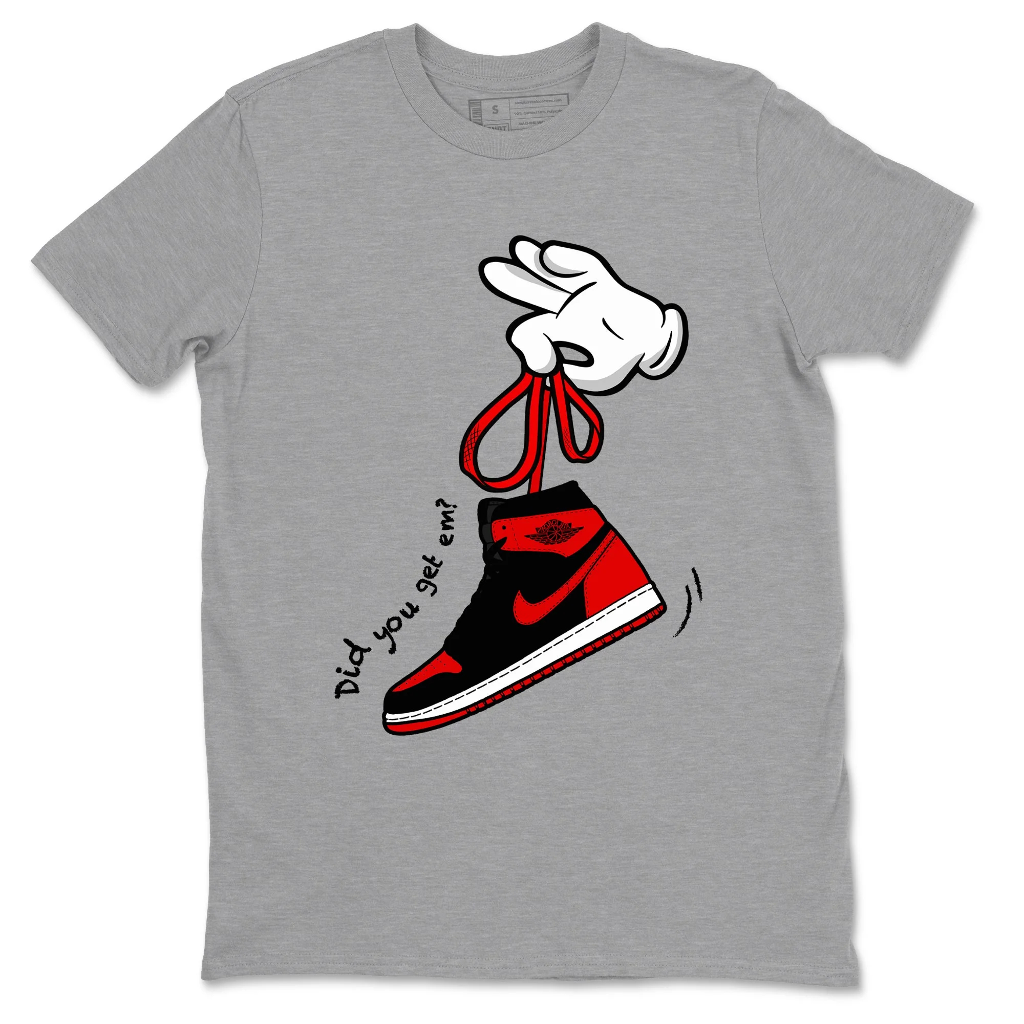 Cartoon Hands Sneaker Tees - Air Jordan 1 '85 Bred