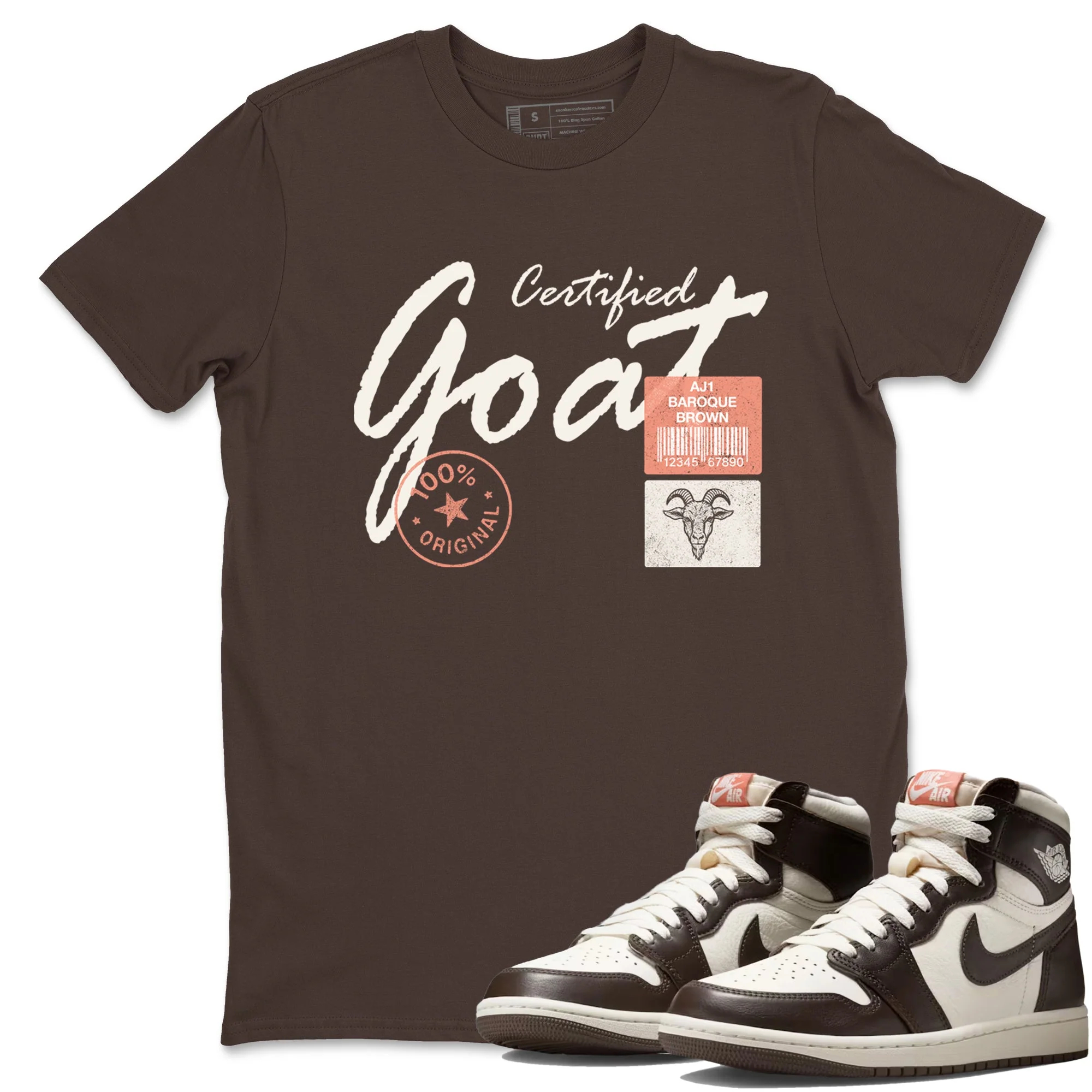 Certified Goat Sneaker Tees - Air Jordan 1 Baroque Brown
