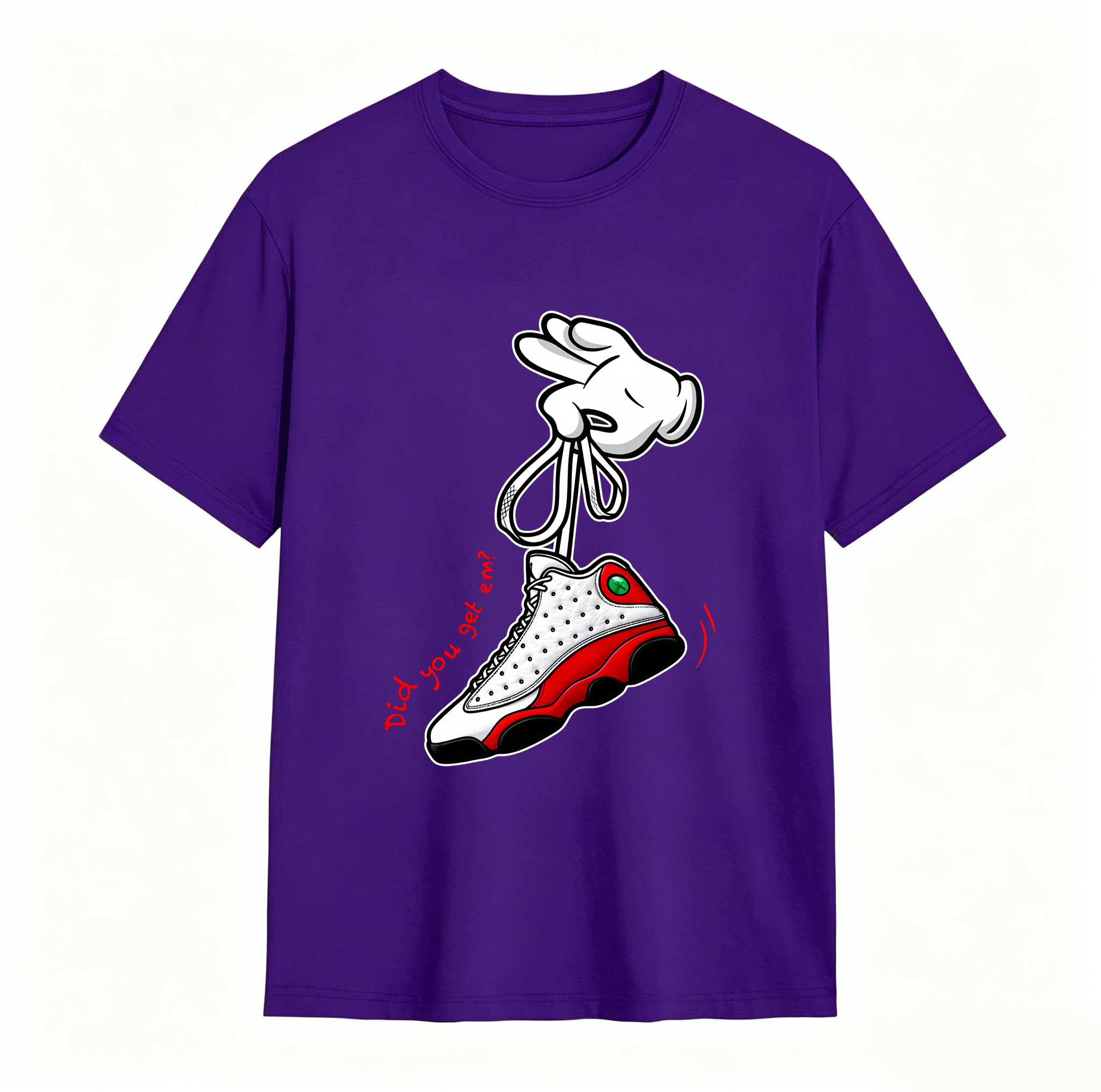 Cartoon Hands Sneaker Tees - Match Air Jordan 13 University Red