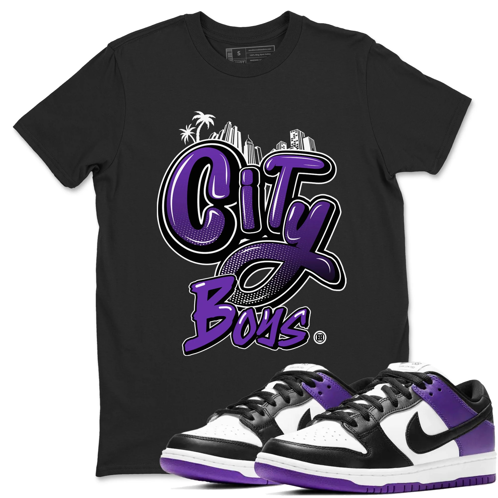 City Boys Sneaker Tees - Dunk Low Court Purple