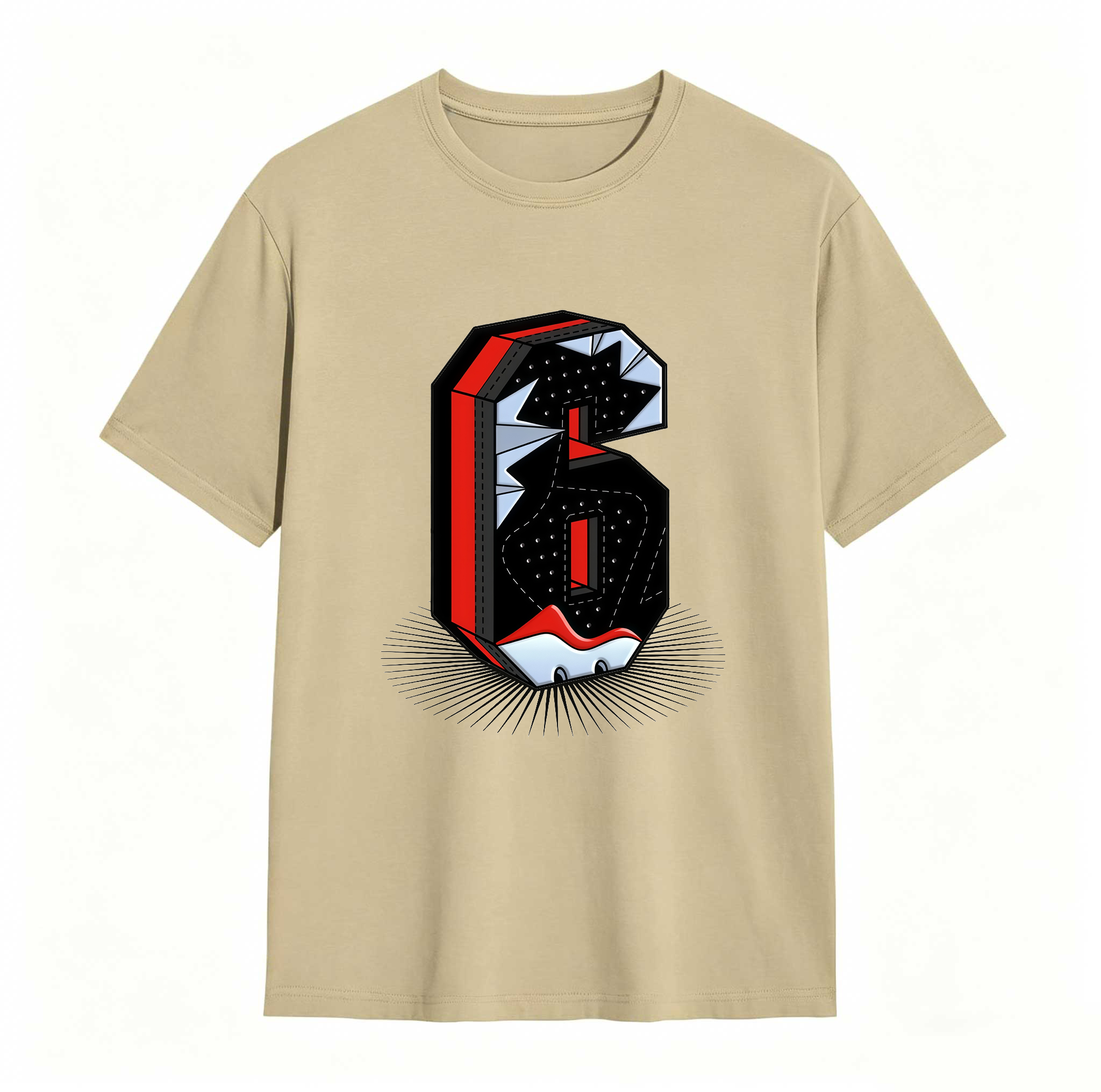 Number Statue Sneaker Tees - Match Air Jordan 6 Reverse Infrared