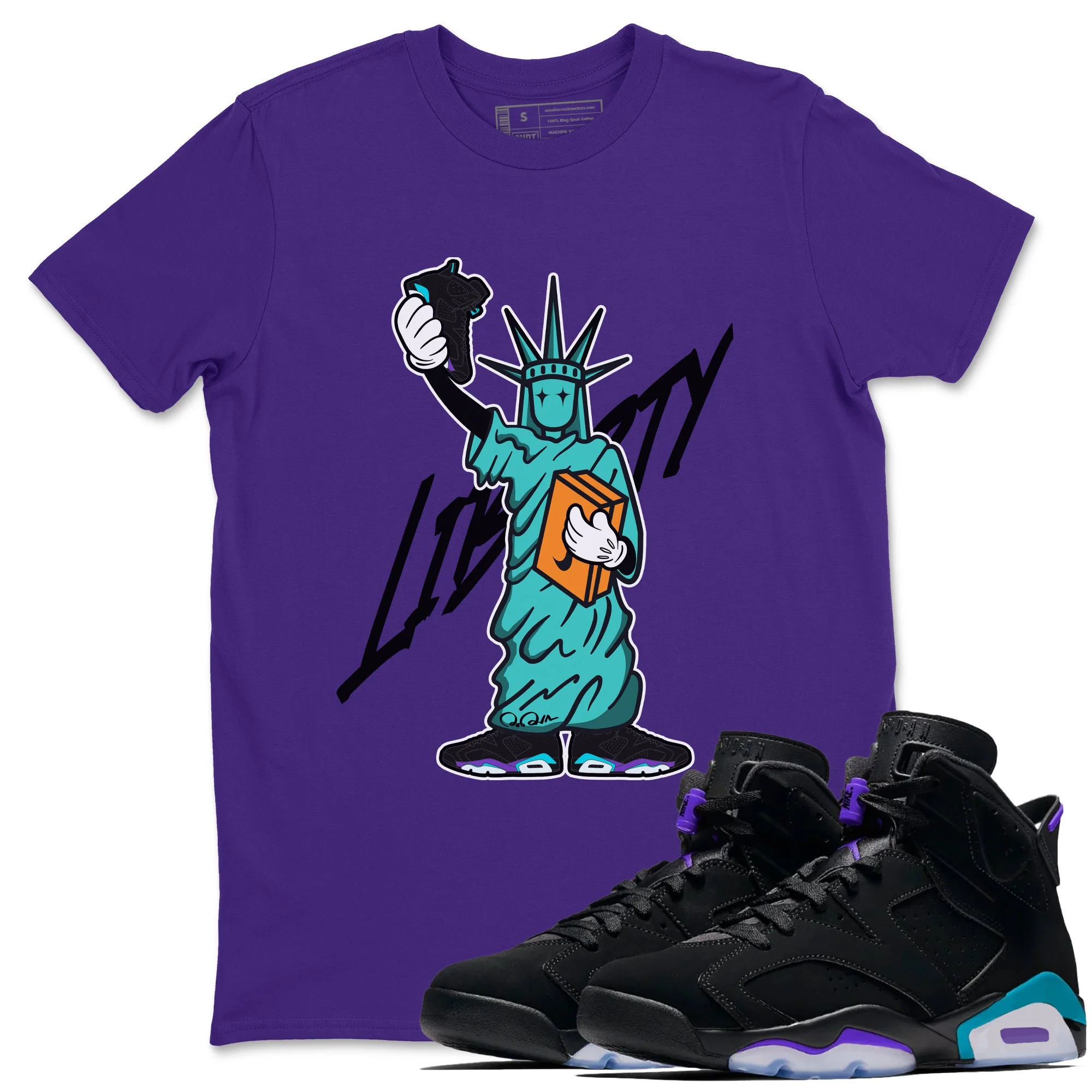 Statue Of Liberty Sneaker Tee - Air Jordan 6 Aqua