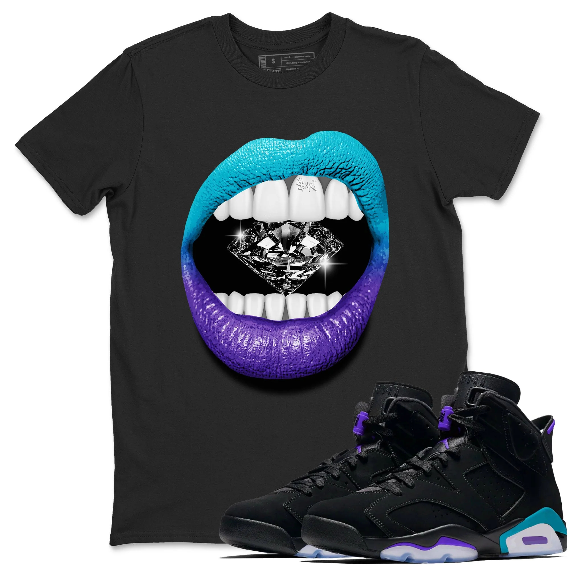 Lips Diamond Unisex Tops - Air Jordan 6 Aqua
